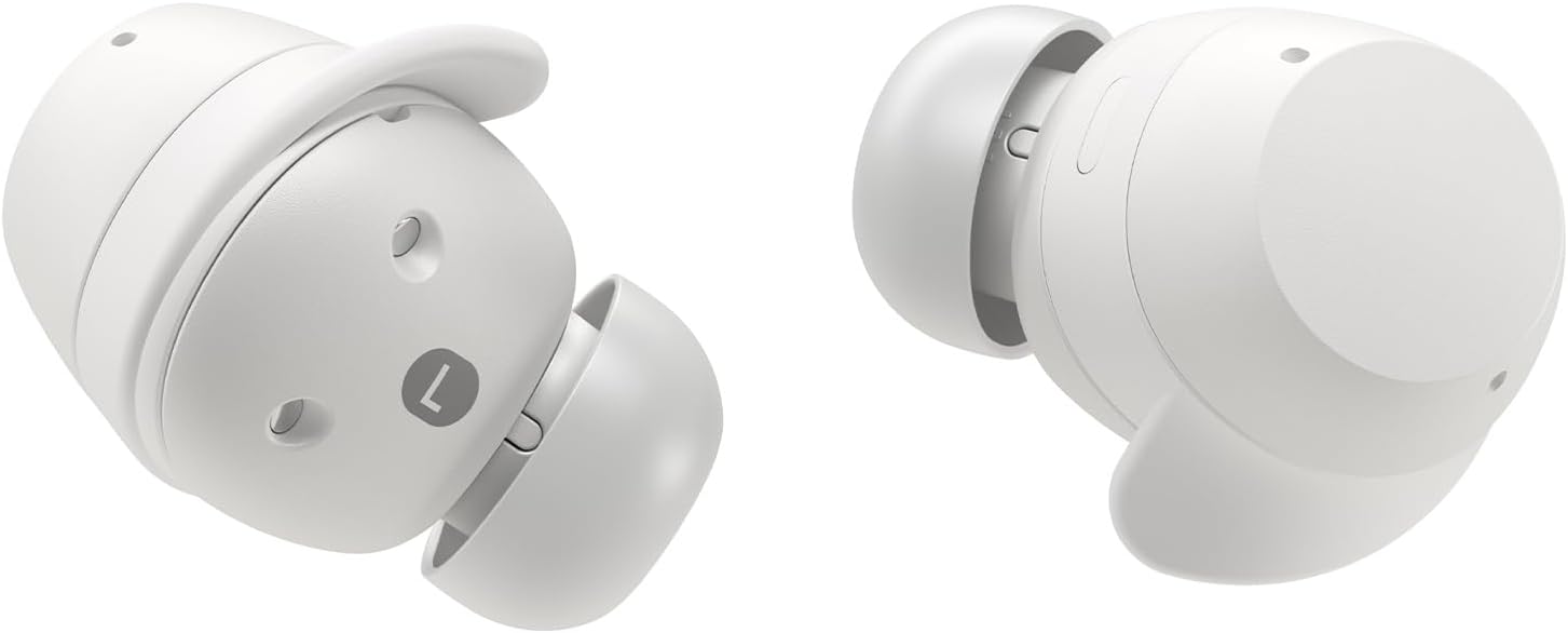 Detalle de LG xboom Buds Plus by will.i.am Bluetooth-Kopfhörer (Akkulaufzeit bis zu 30 Stunden, ANC, IPX4) – Weiß