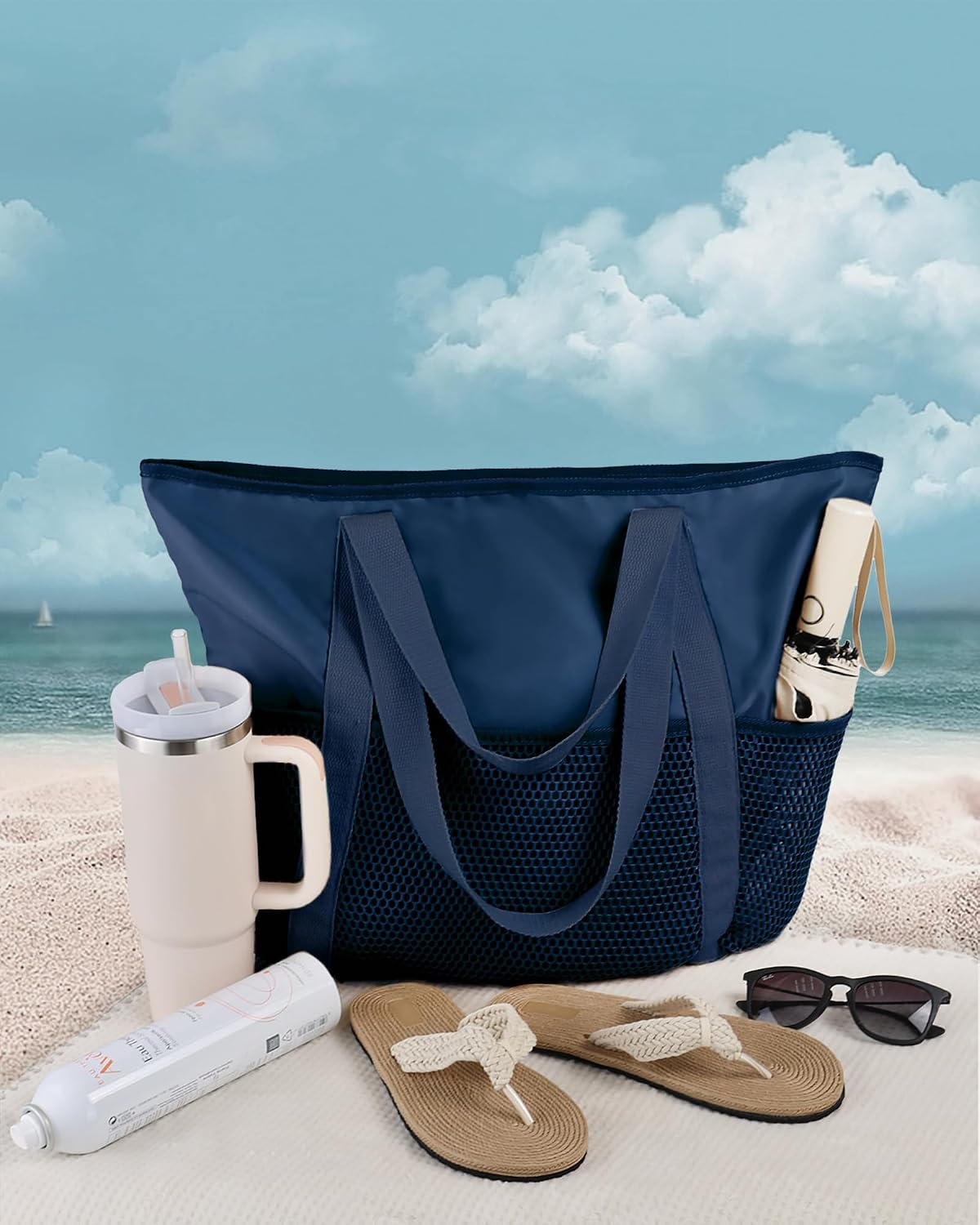 Detalle de HOMESPON beach tote bag 52x16x37cm