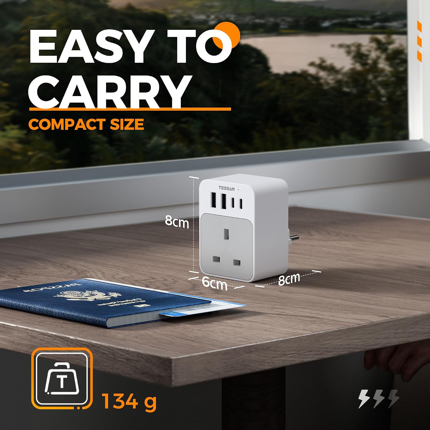 Thumbnail 5 de TESSAN UK to European Plug Adapter 3600W