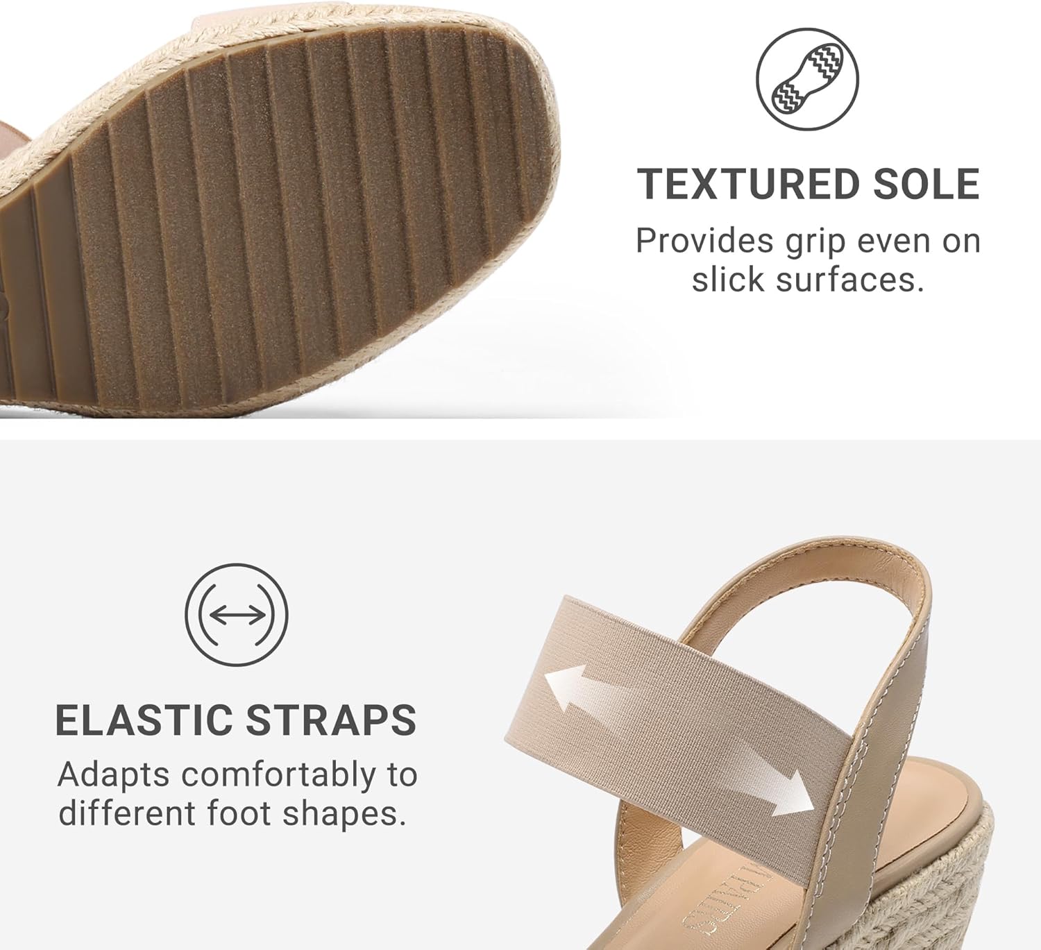 Thumbnail 3 de DREAM PAIRS Women’s Open Toe Espadrilles Platform Wedge Sandals with Elastic Ankle Strap