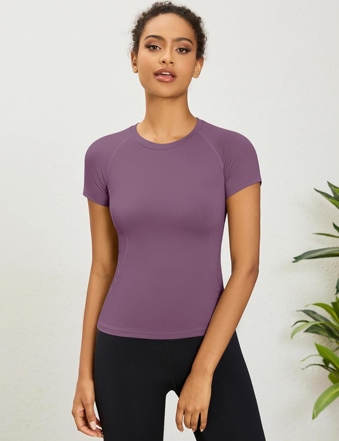 Detalle de Rapbin Damen Sport Top – Leichtes Yoga-Oberteil mit Rundhals, atmungsaktiv und flexibel