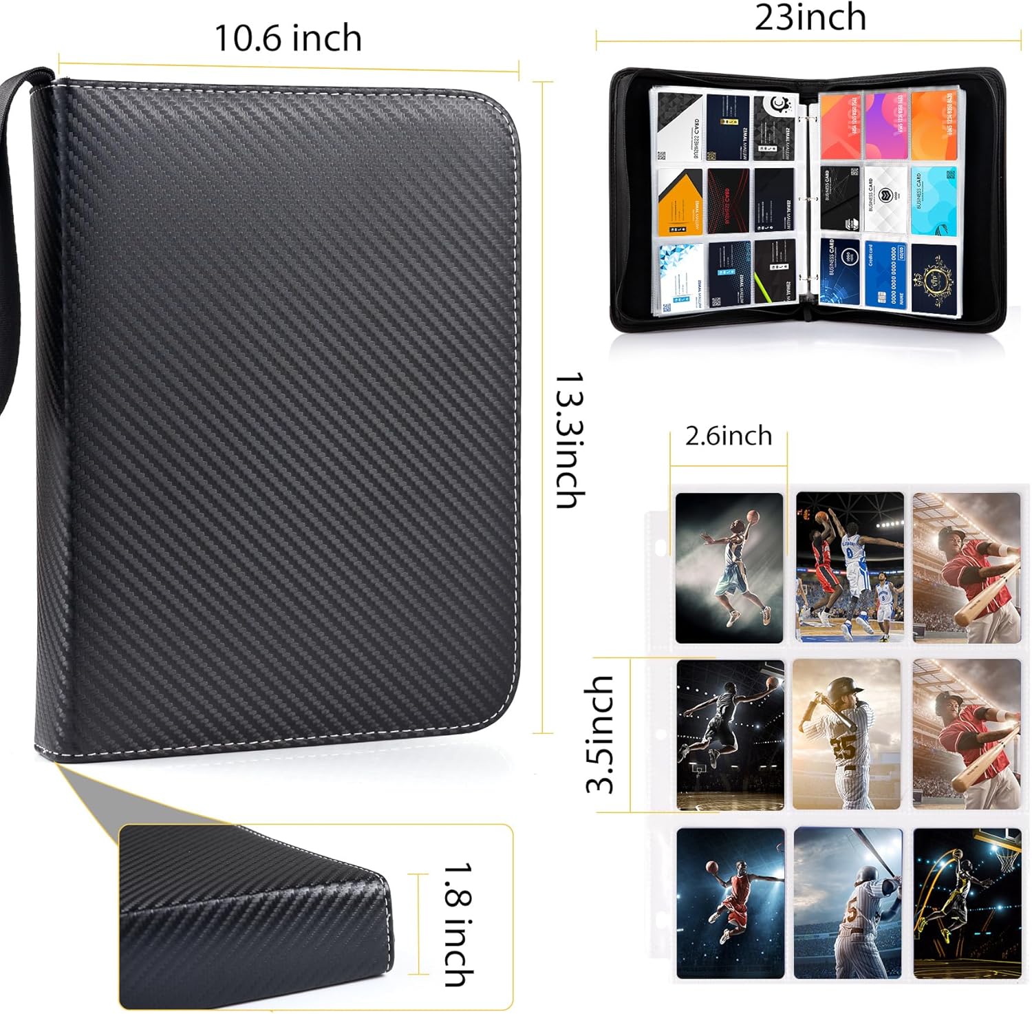 Thumbnail 4 de WOT I Trading Card Binder with Zipper, 900 Pockets Sleeves
