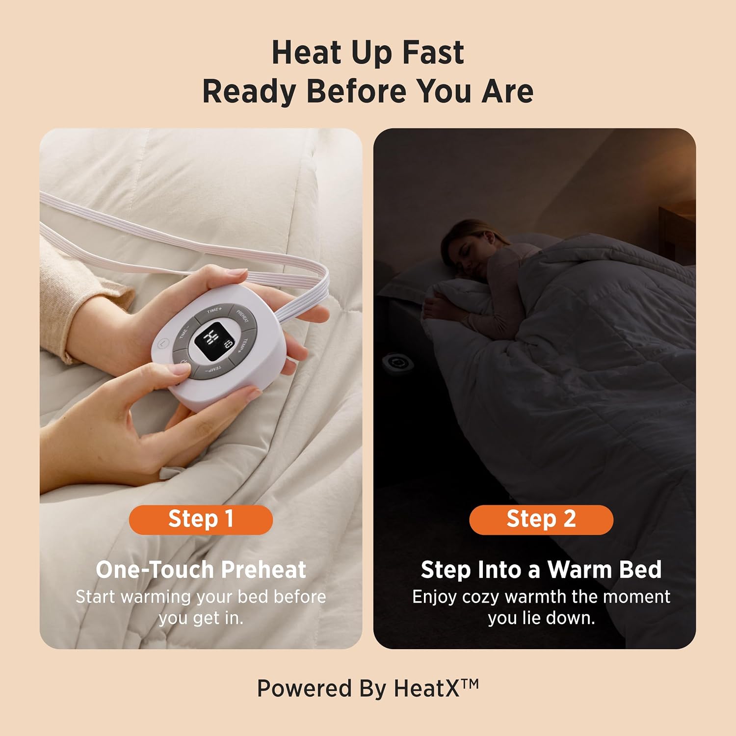 Thumbnail 2 de Bedsure HeatX Heated Comforter, Twin 68" x 88", 10 Heat Settings, Beige