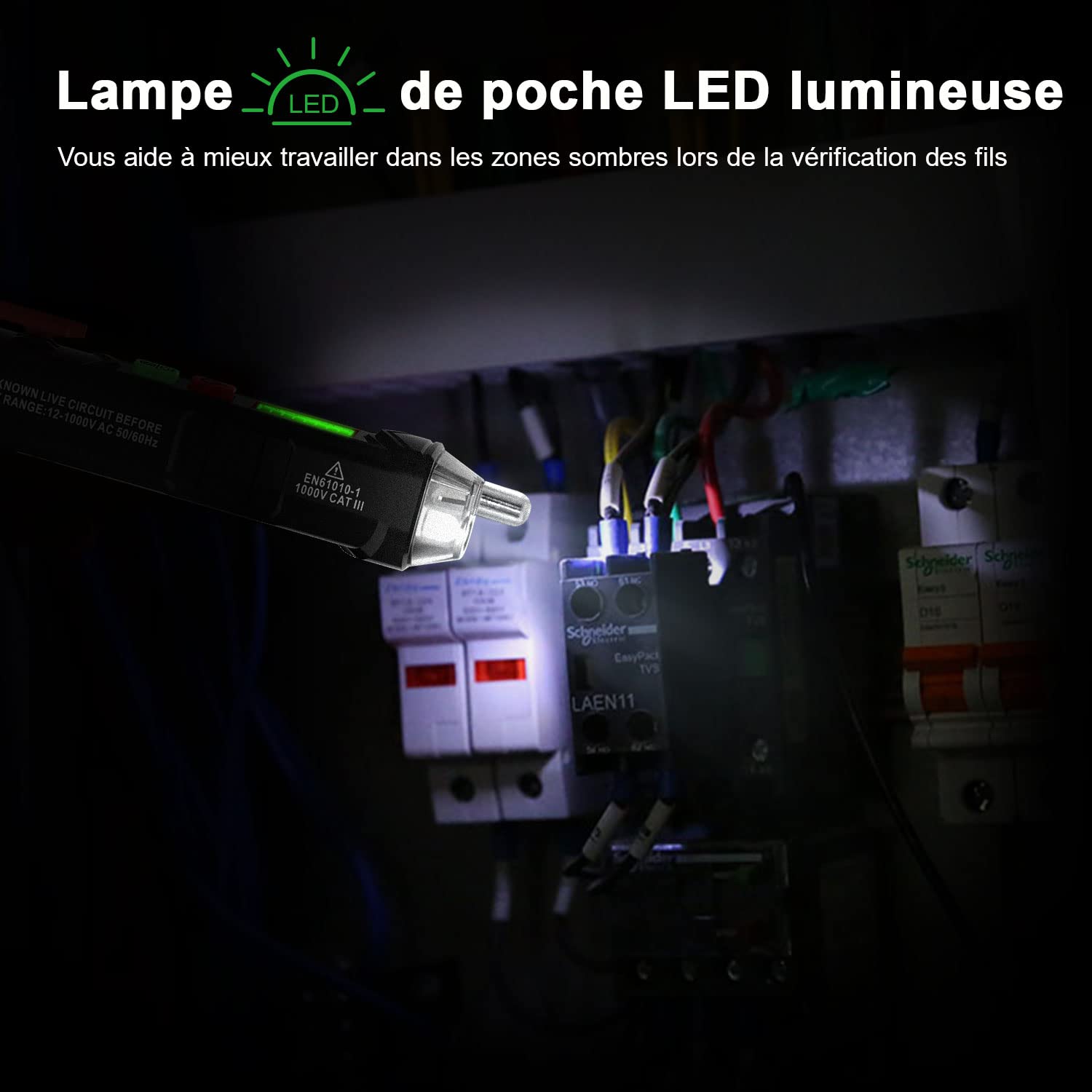 Thumbnail 5 de KAIWEETS HT100 Détecteur de tension 12V–1000V