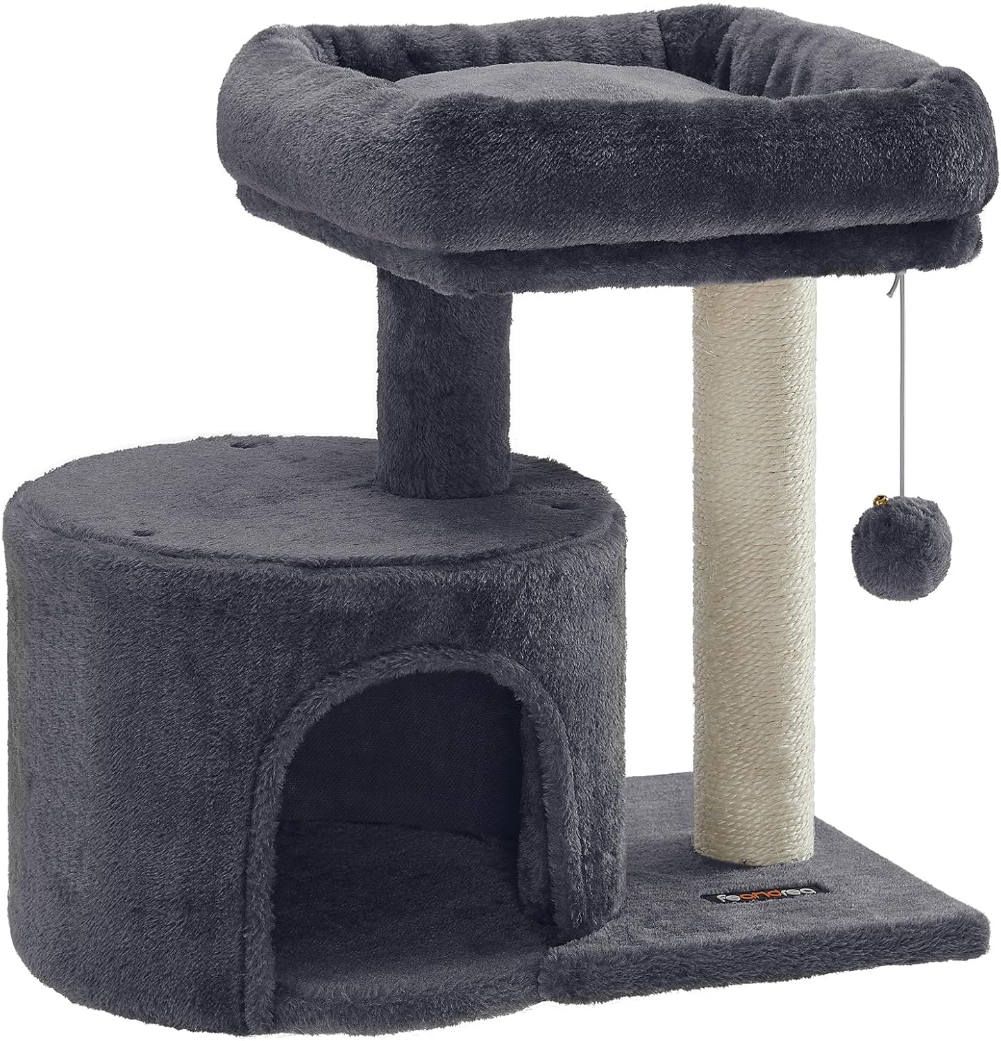 Detalle de Feandrea Kratzbaum klein PCT50G – Katzenspielbaum mit Sisalstamm, rauchgrau