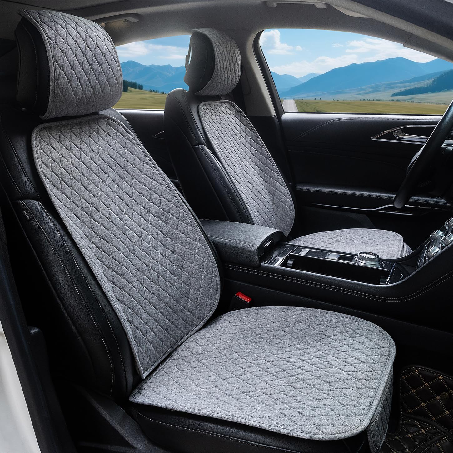 Detalle de DECKALY Linen Front Seat Covers, 2-Pack