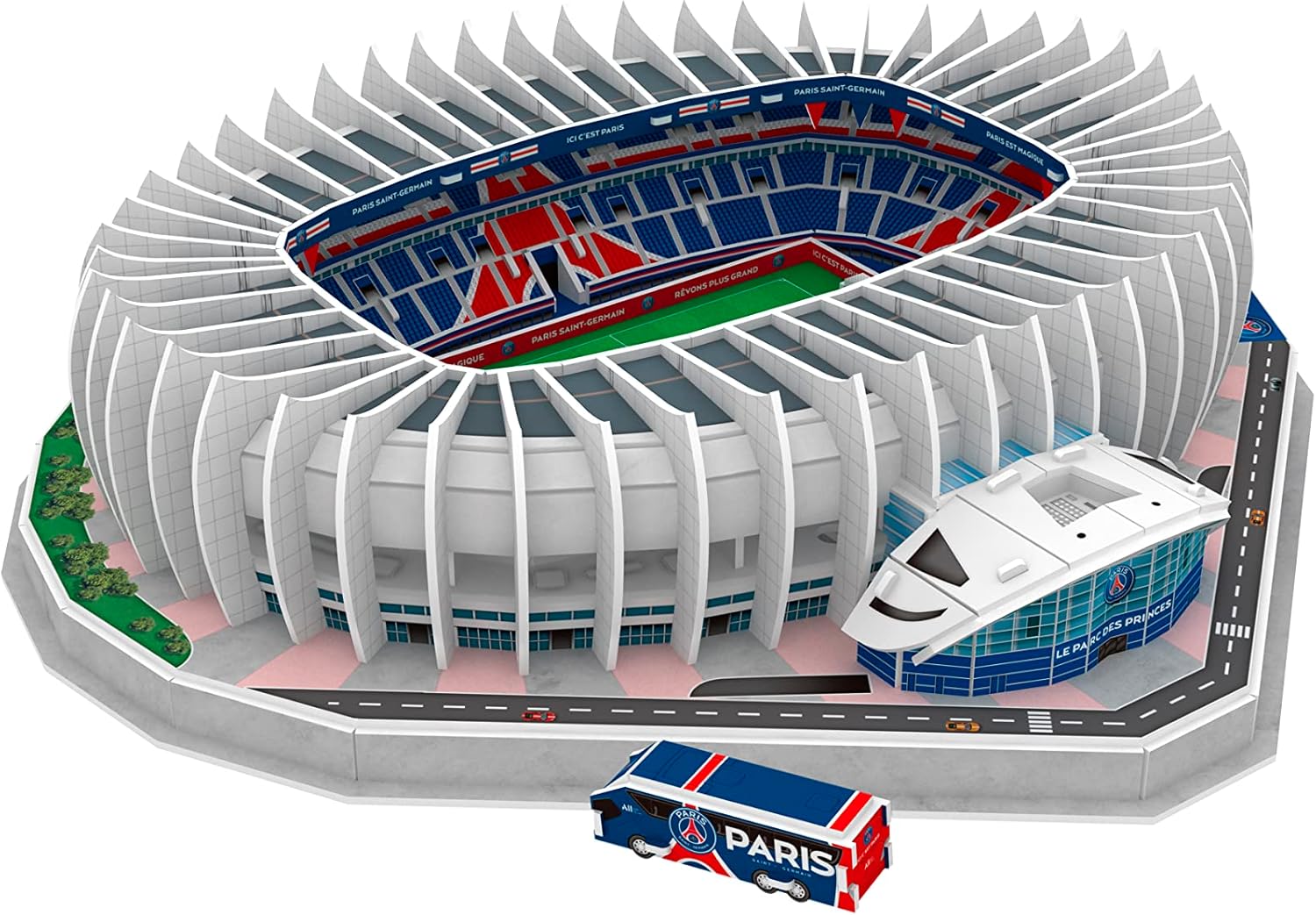 Thumbnail 3 de Megableu Puzzle 3D Parco dei Principi con luci LED e stadio PSG (111 pezzi, da montare)