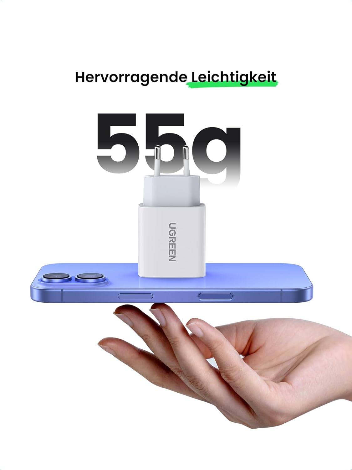 Thumbnail 6 de UGREEN USB-C Ladegerät 20W – USB-C Netzteil für iPhone, iPad und mehr (weiß)