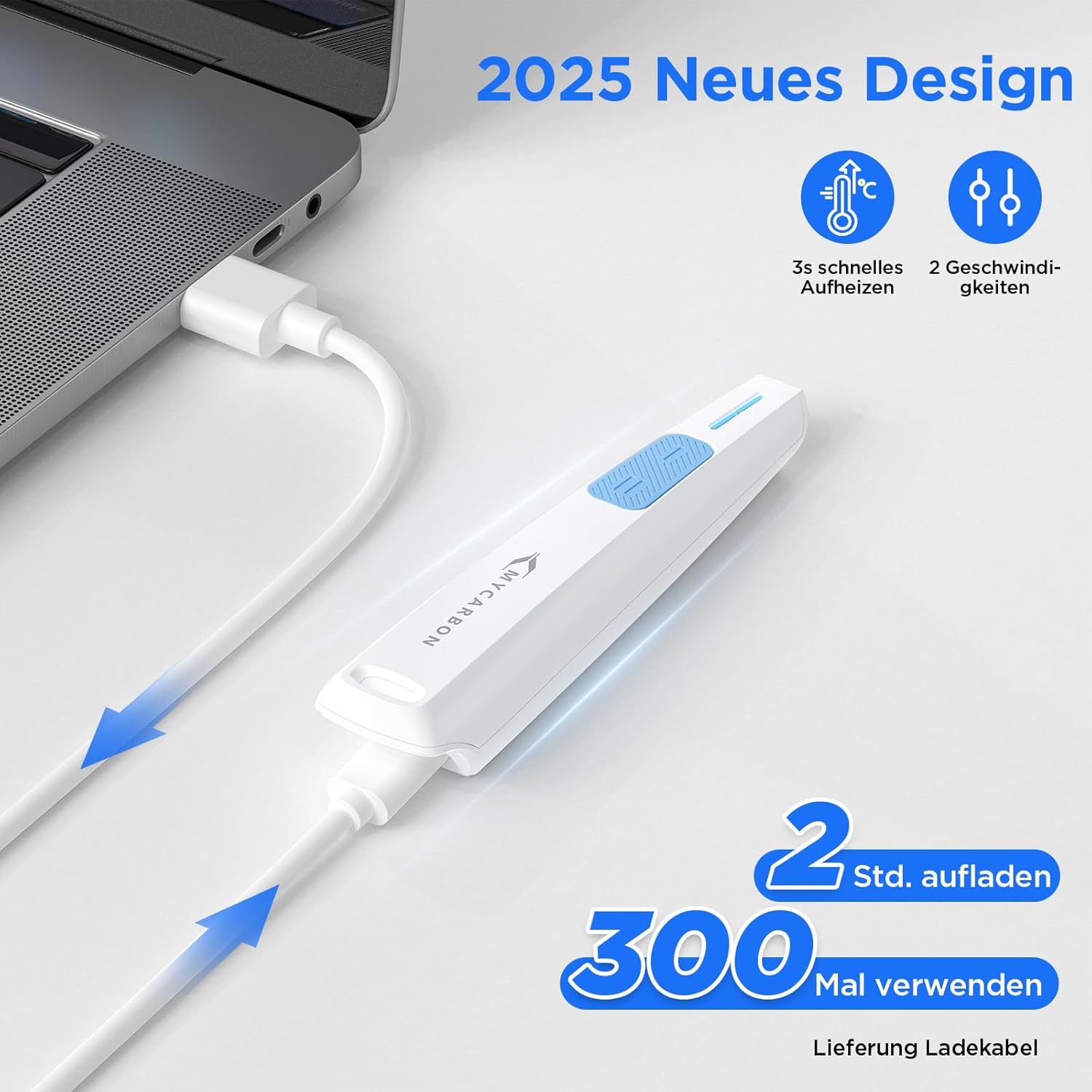 Detalle 2 de MYCARBON Mückenstich Hitzestift (USB‑C) – Insektenstichheiler ohne chemische Stoffe
