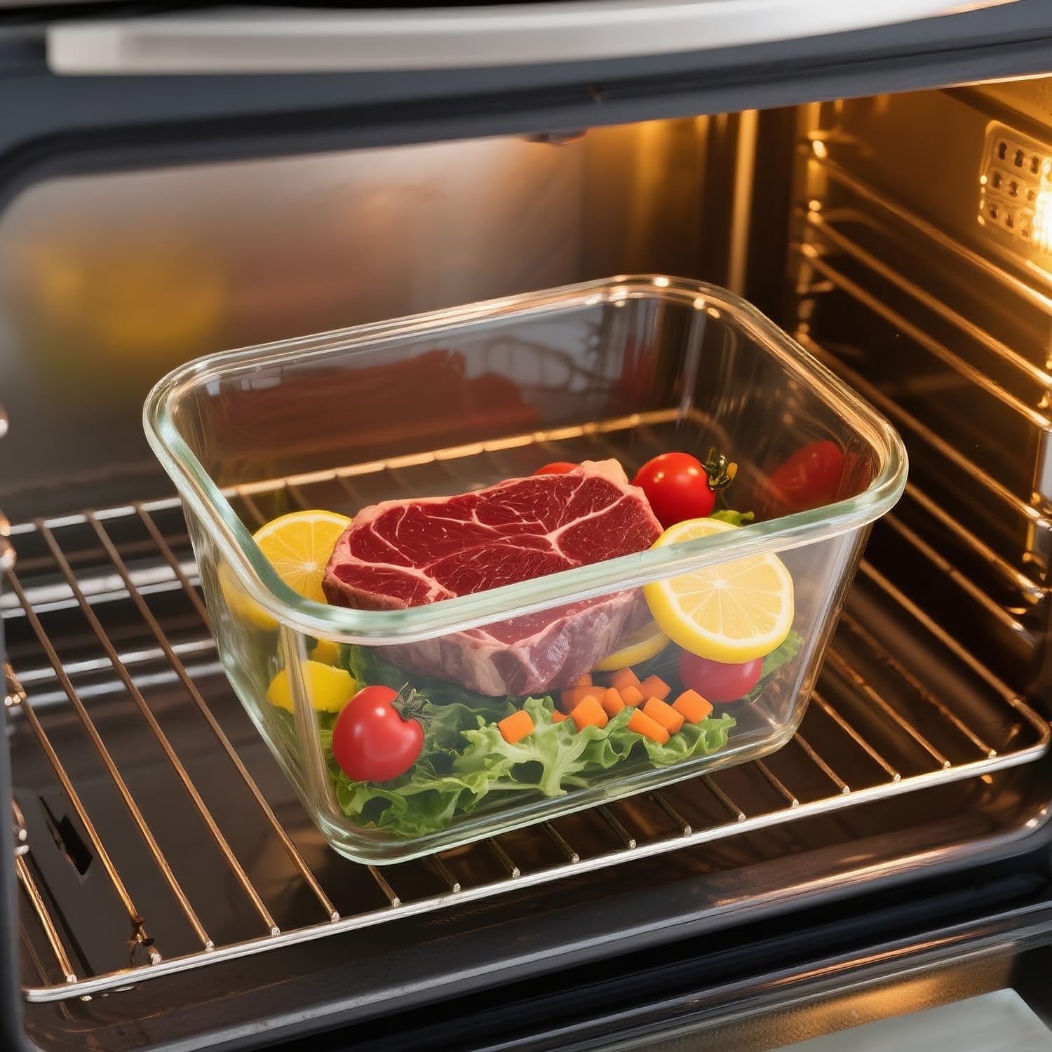 Thumbnail 6 de Hontent 85 oz Large Glass Food Storage Containers, 2-Pack, Airtight