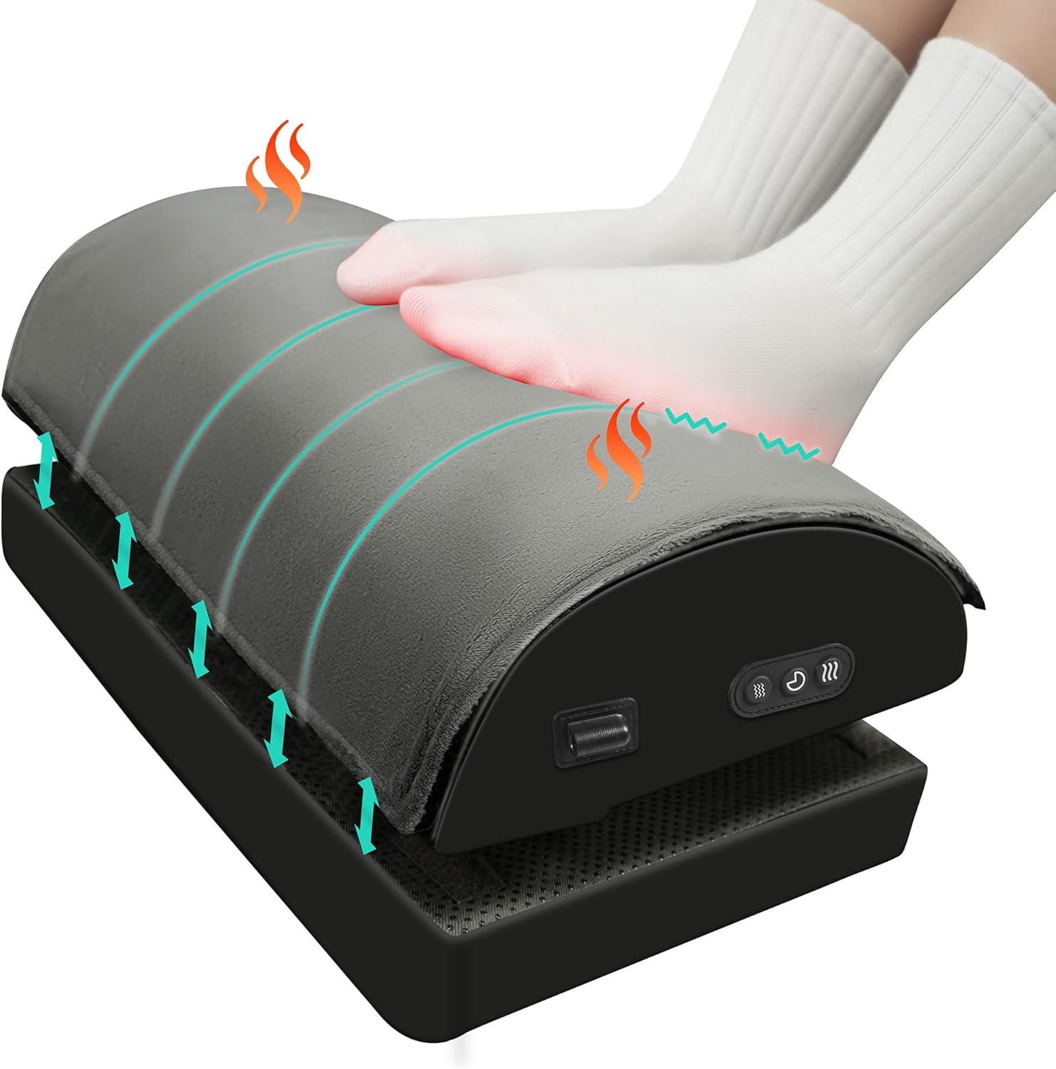 Detalle de Snailax Foot Rest Under Desk with Adjustable Heights – Ergonomic, Heated, Vibrating Massager