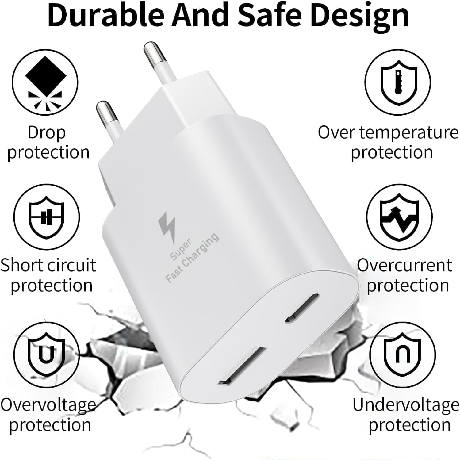 Detalle de Samneer Caricabatterie da auto 25W USB-C + 15W USB-A: ricarica rapida per due dispositivi