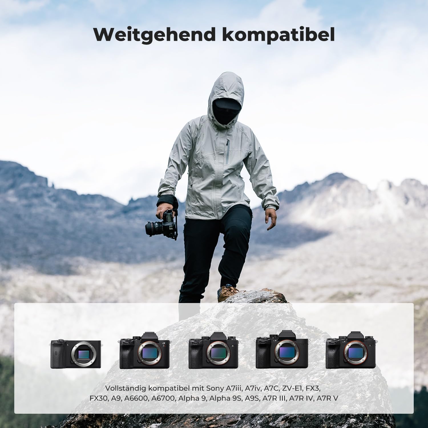 Detalle de K&F CONCEPT NP-FZ100 Kamera-Akku 2er Pack (2280 mAh) mit USB-Dual-Ladegerät für Sony Alpha