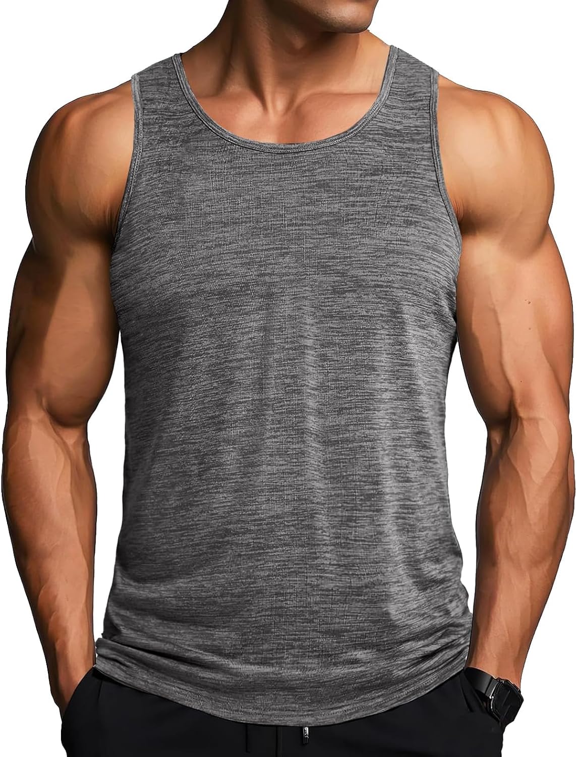Detalle de MAGCOMSEN Herren Tank Tops Quick-Dry Funktionsshirt für Laufen, Fitness & Outdoor