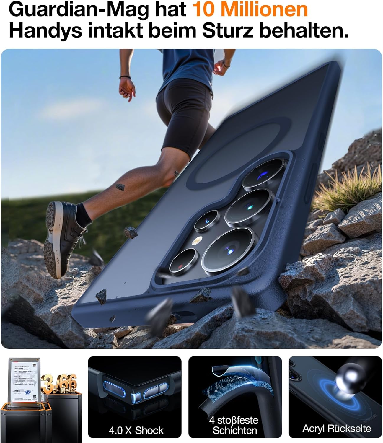 Thumbnail 3 de TORRAS Guardian-Mag Hülle für Samsung Galaxy S25 Ultra – Stoßfest, MagSafe-kompatibel und 360° Airbag