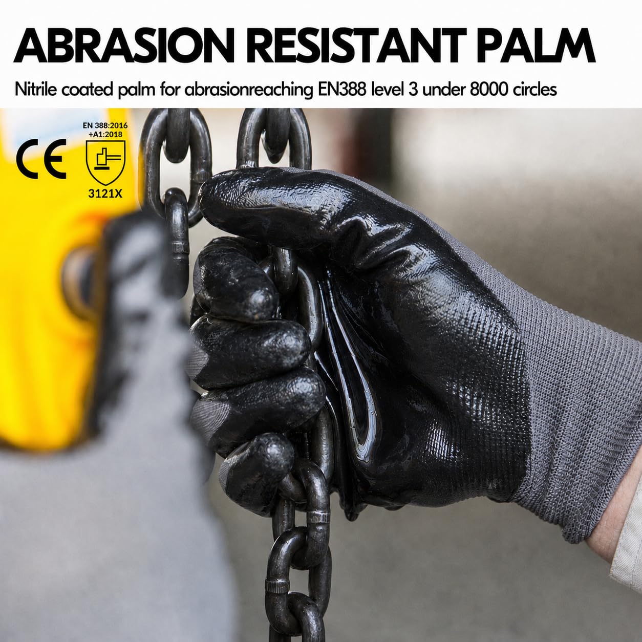 Detalle de Vgo 10 pairs safety work gloves, nitrile palm