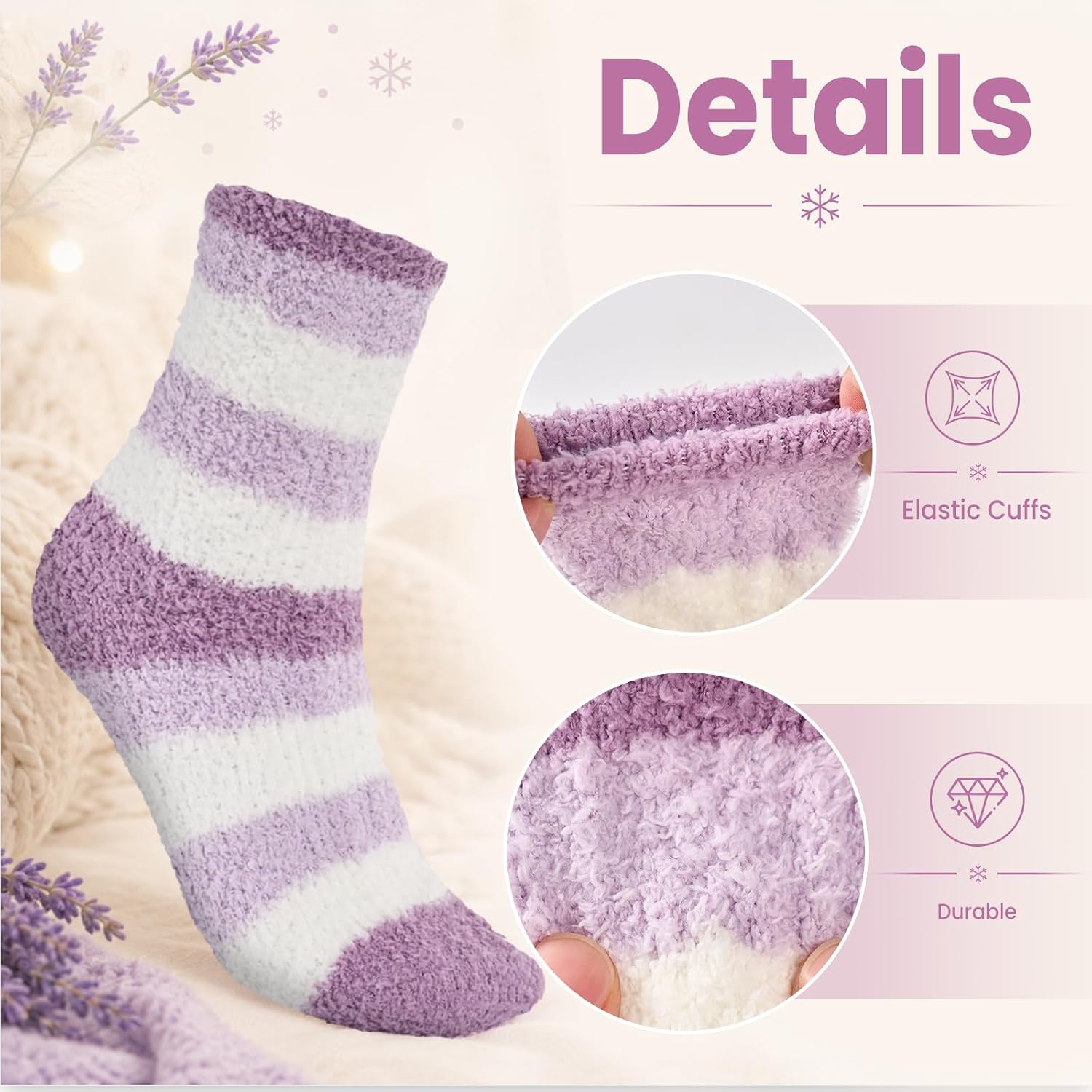 Thumbnail 2 de SockWaddles Fluffy Socks for Women, 5 Pairs, UK Size 3–8