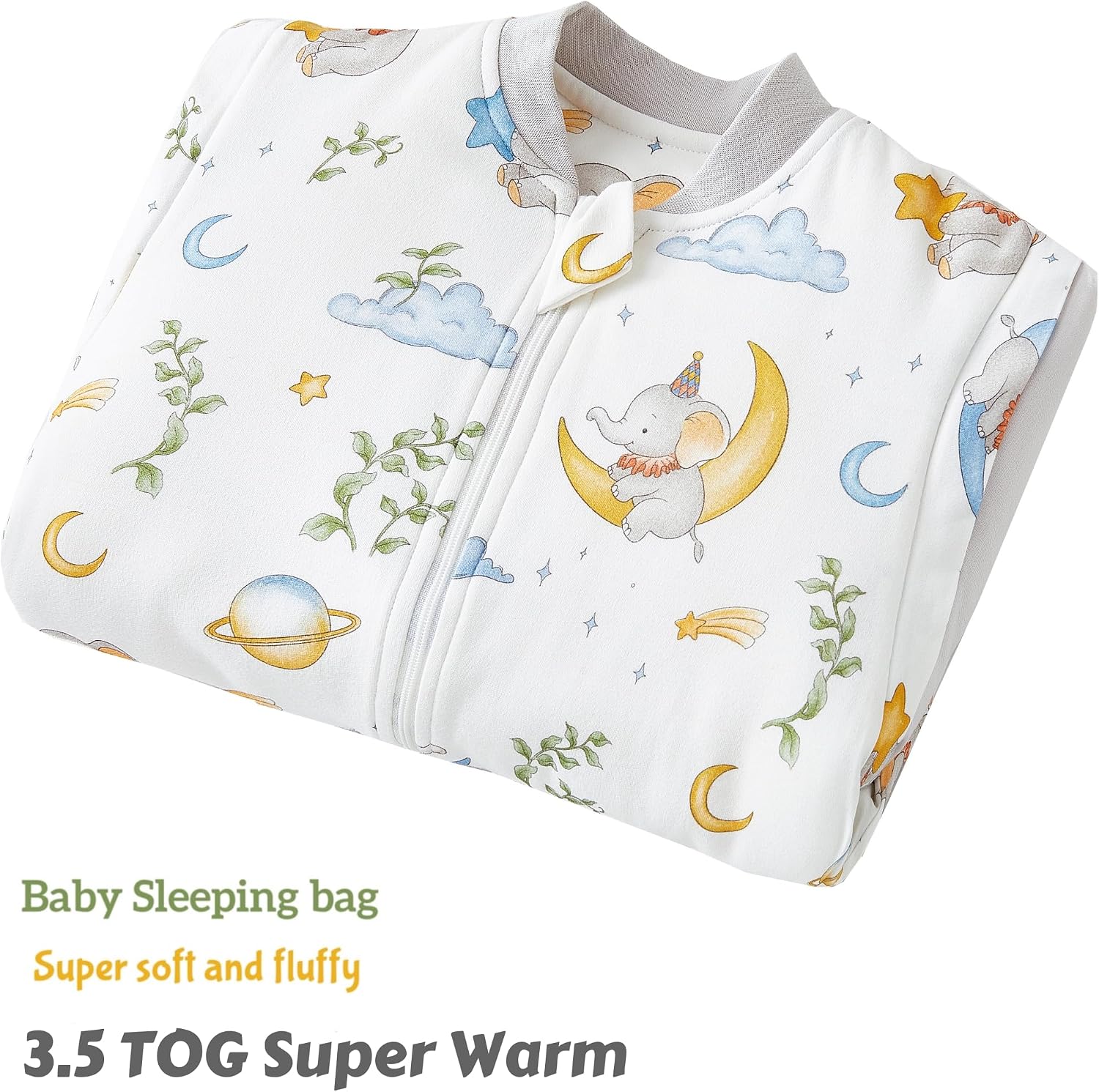 Detalle 2 de Chilsuessy Grey Elephant 3.5 tog toddler sleeping bag with feet