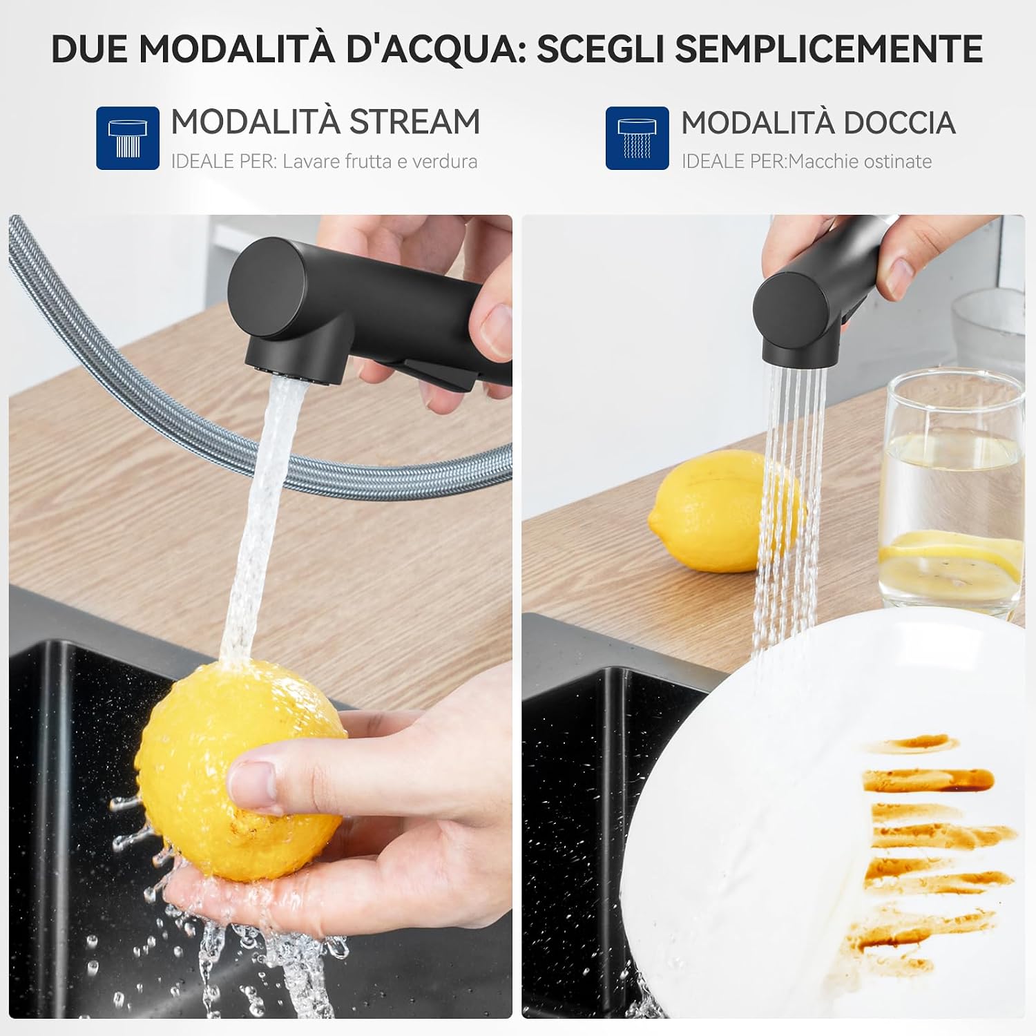 Detalle 2 de CECIPA Rubinetto Lavello Cucina Nero 360°