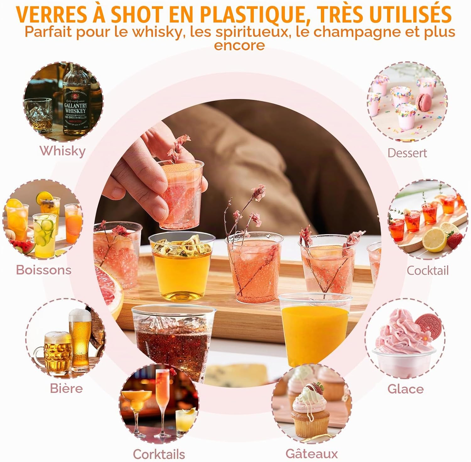 Detalle de Behiruch HKB-200P-30ml kunststof borrelglaasjes, 30 ml, transparant, 200 stuks