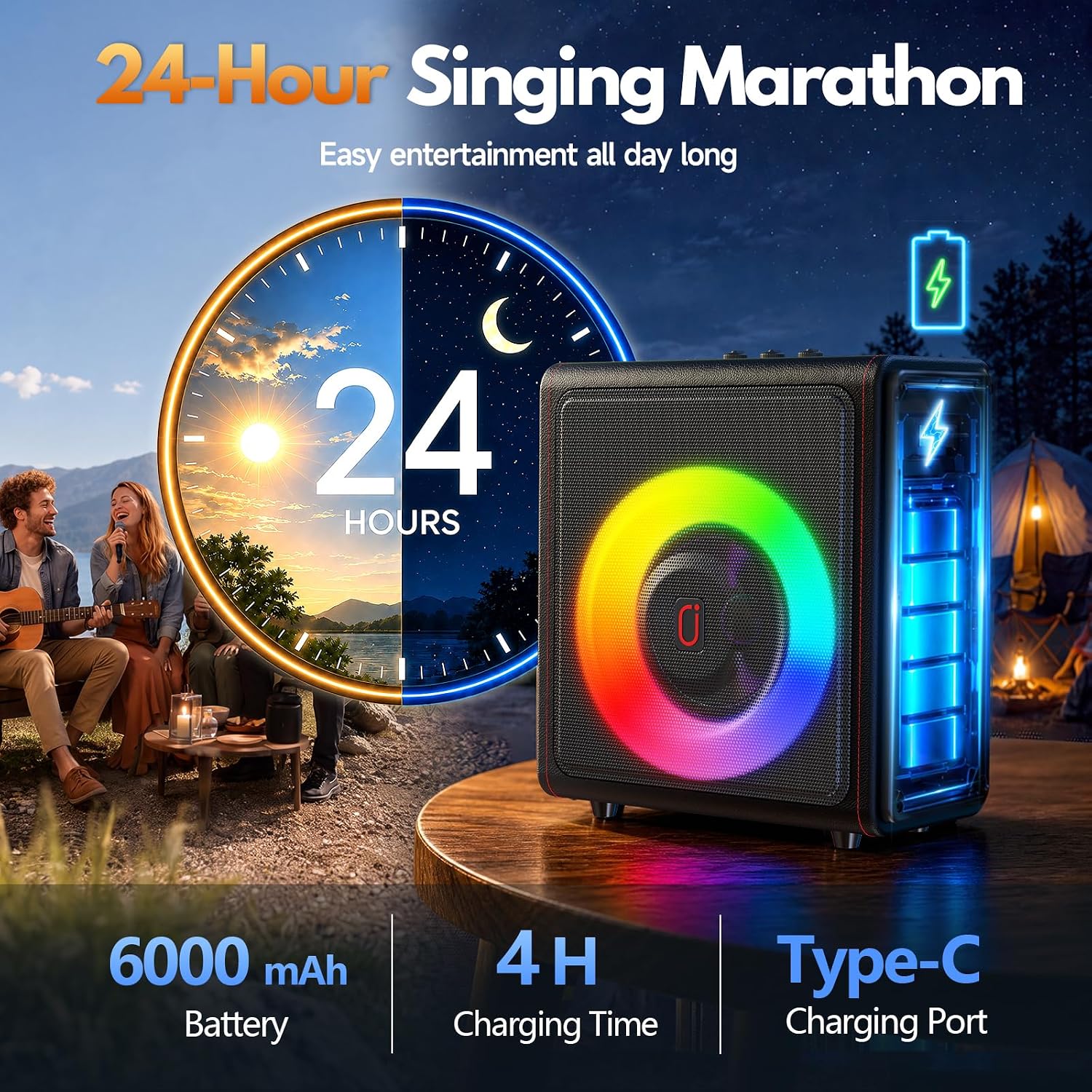 Thumbnail 5 de PPMIC MS75 Karaoke Machine for Adults with 2 Wireless Microphones