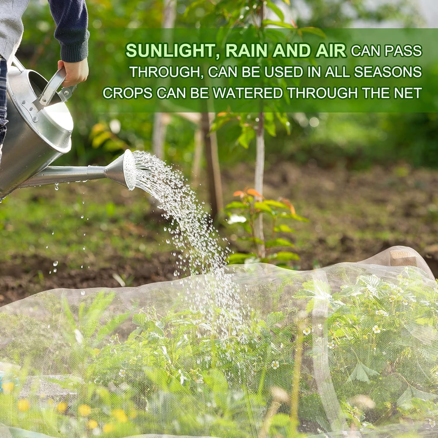 Thumbnail 4 de Pobuu Garden Netting Fine Mesh 3m x 6m – Mosquito, Bird & Insect Screen for Plants