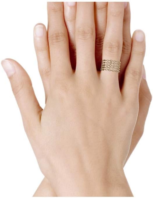 Thumbnail 3 de Les Poulettes Bijoux - Bague plaqué or en tube de chaînes (livrée en écrin)