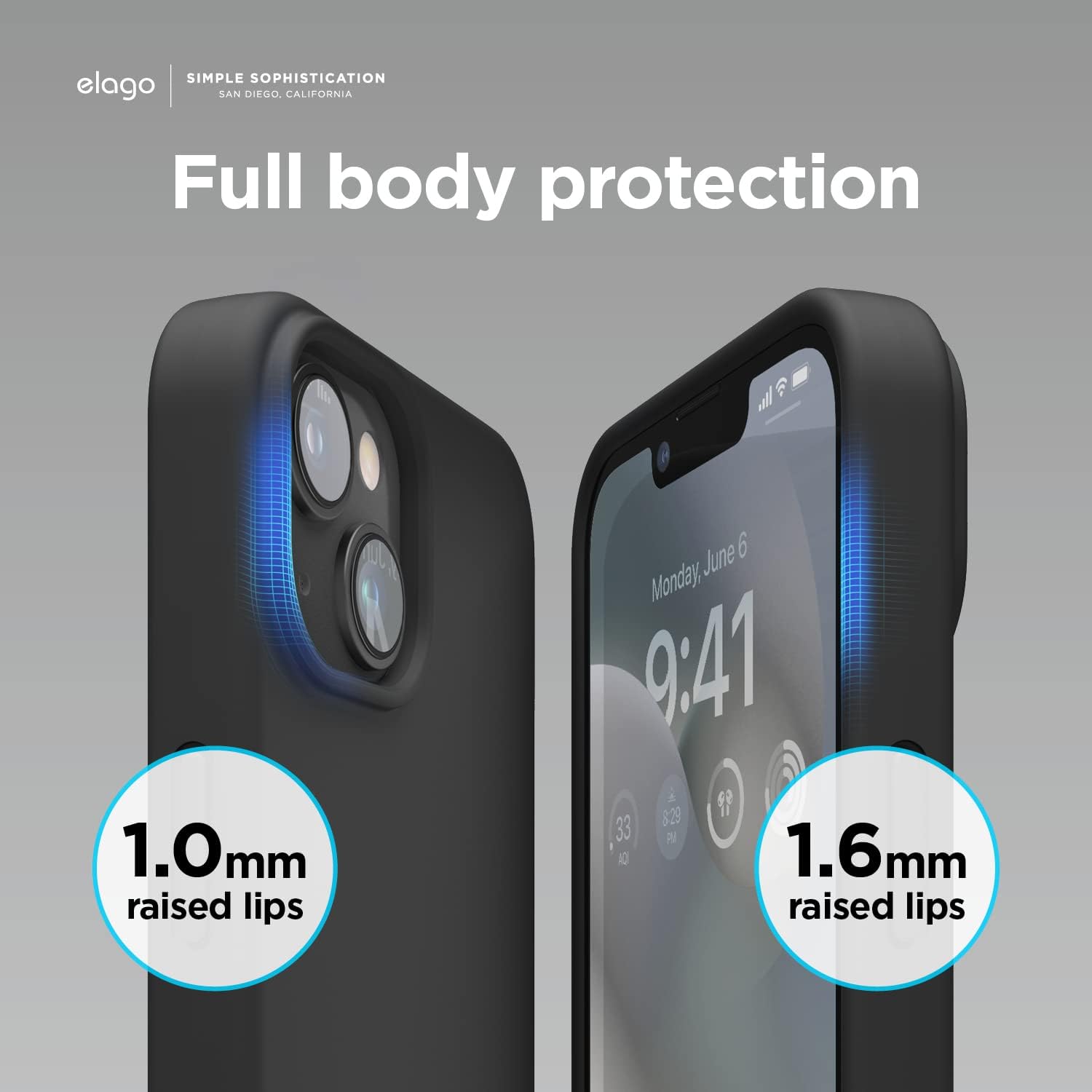 Thumbnail 5 de elago Coque Silicone Liquide Premium pour iPhone 14 Plus (6,7”) – étui antichoc 4 couches, microfibre anti-rayures, noir