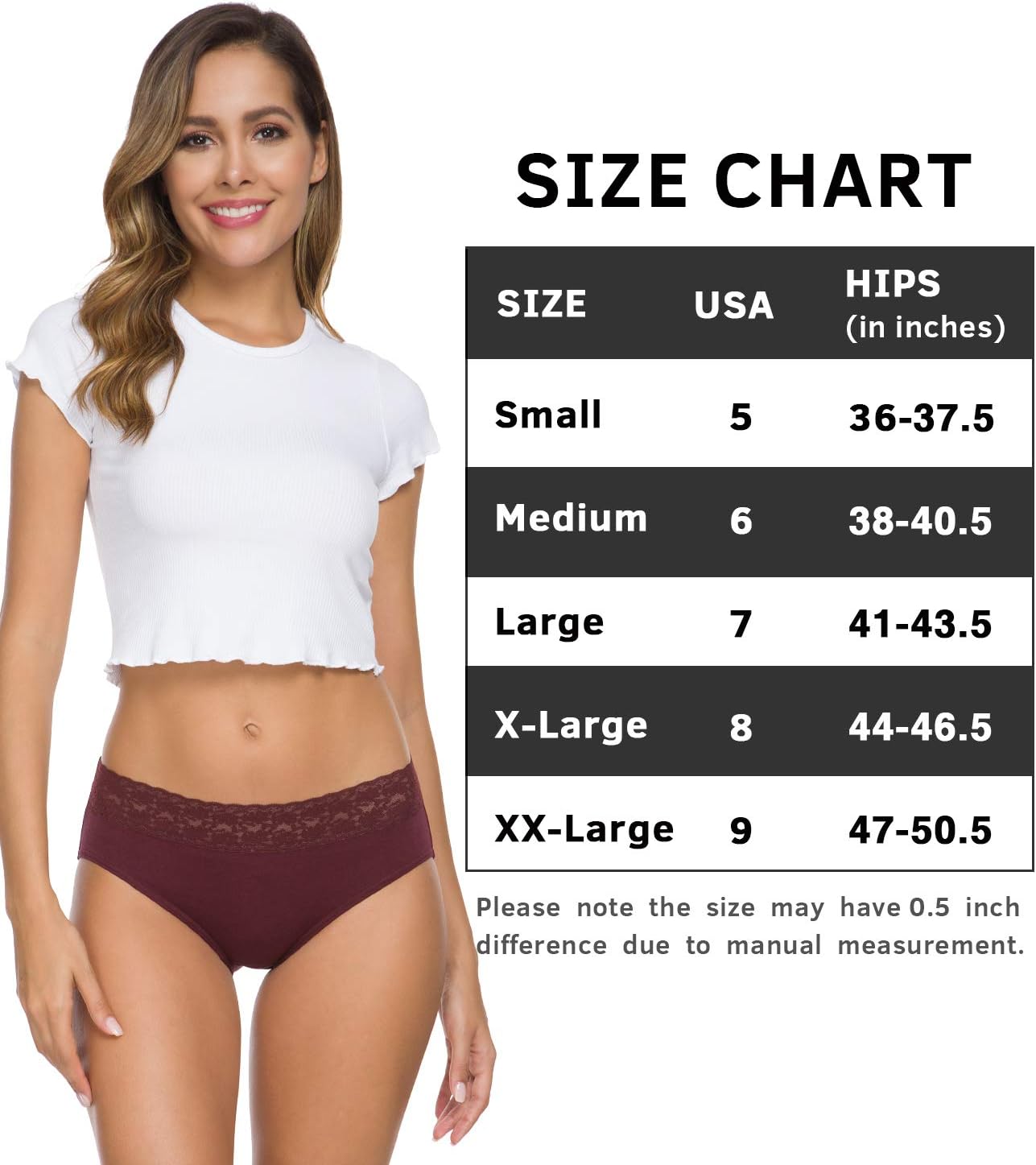 Thumbnail 6 de Wealurre Cotton Panties for Women (Bikini/hipster lace brief) – No-show VPL comfort pack