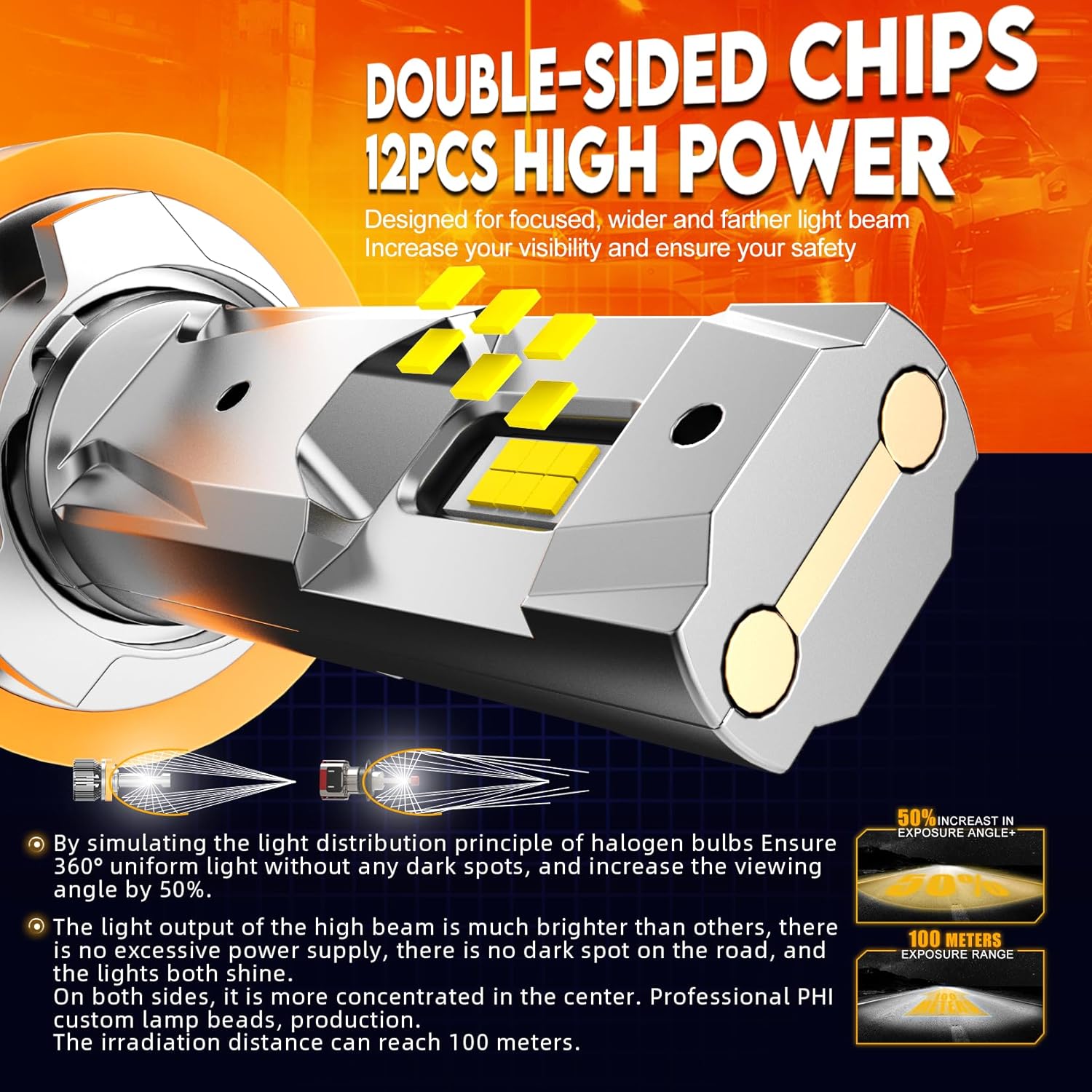 Thumbnail 1 de WAIXINGREN H8 H9 H11 120W LED headlight bulbs