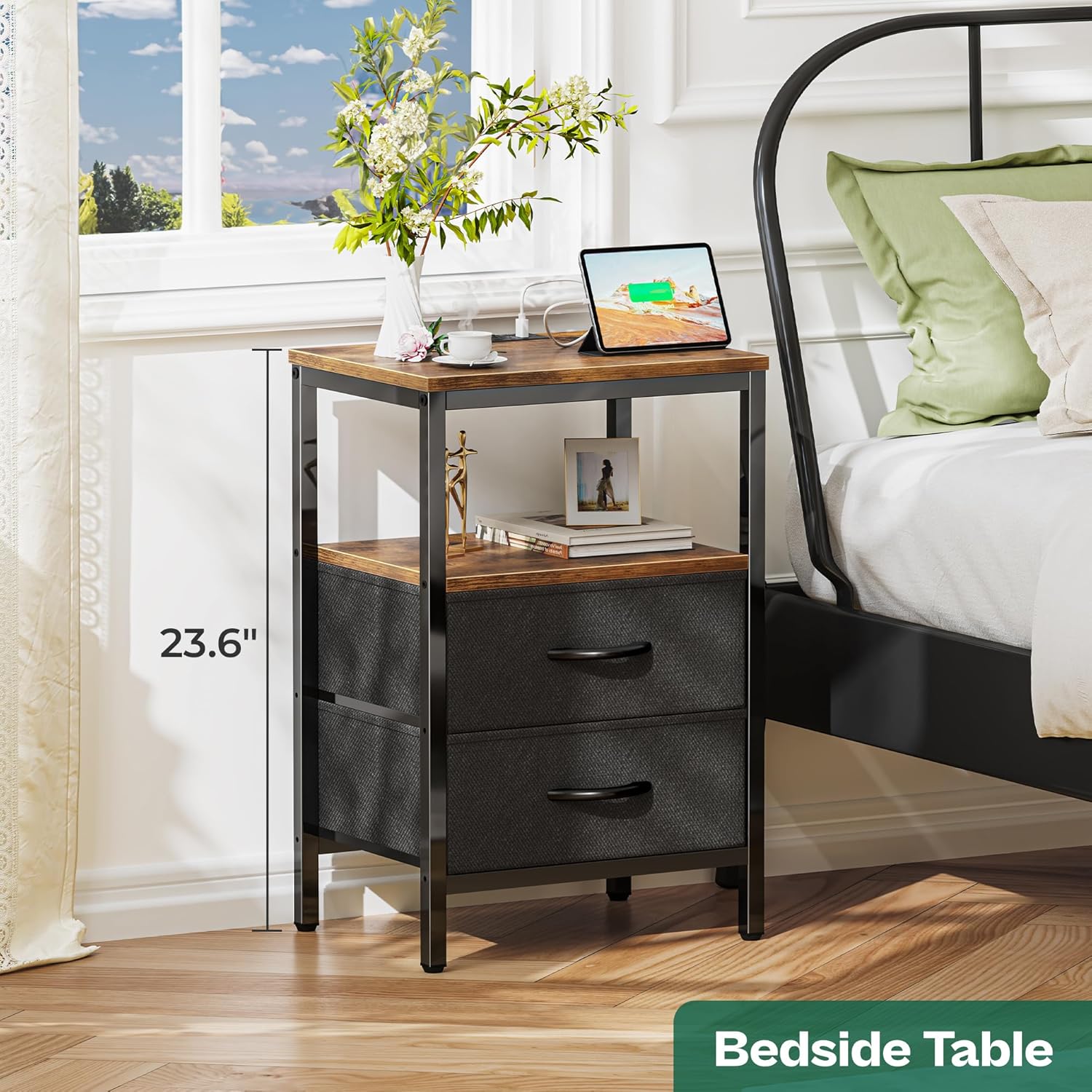 Detalle 2 de Huuger Nightstand with Charging Station
