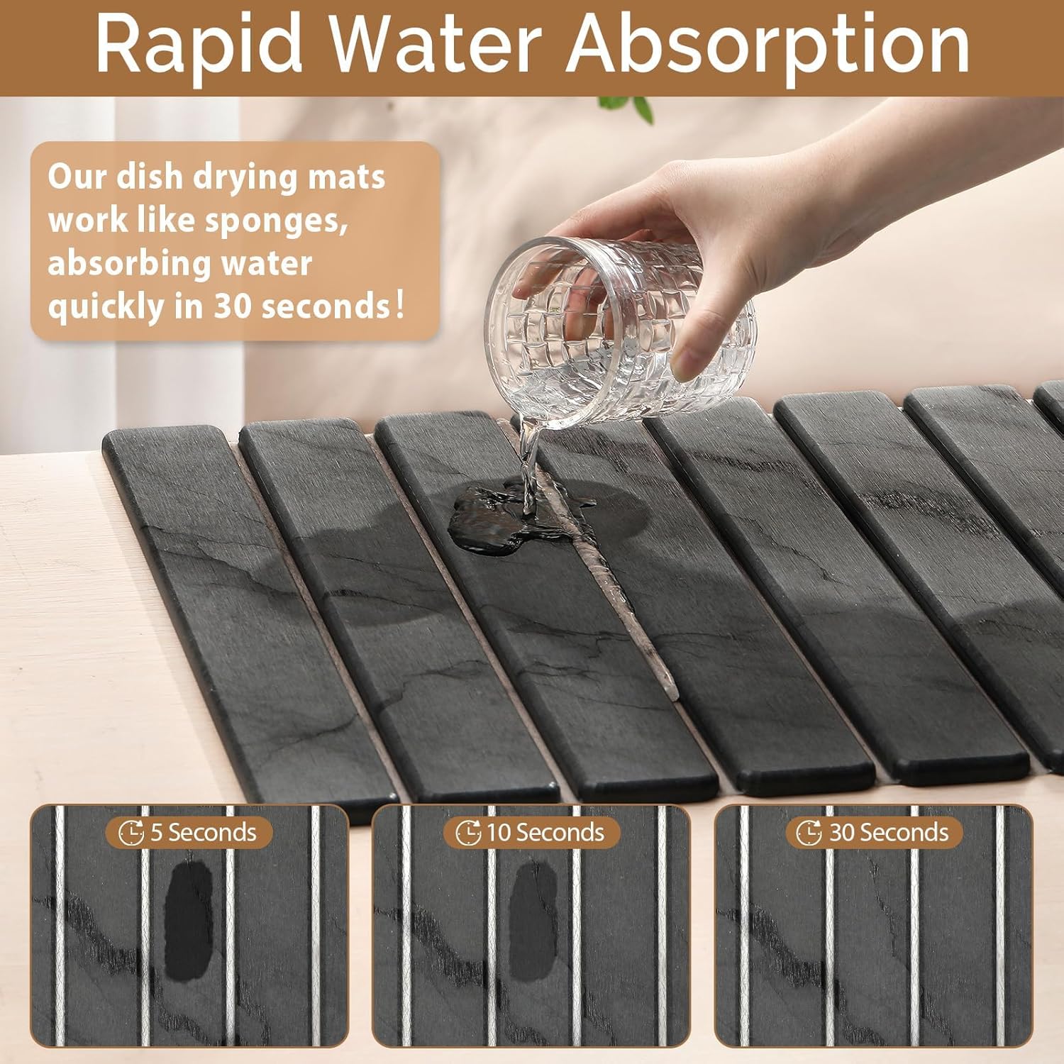 Thumbnail 2 de Diatomaceous Earth Drying Mat 24"×16" & 8"×4" 🧽