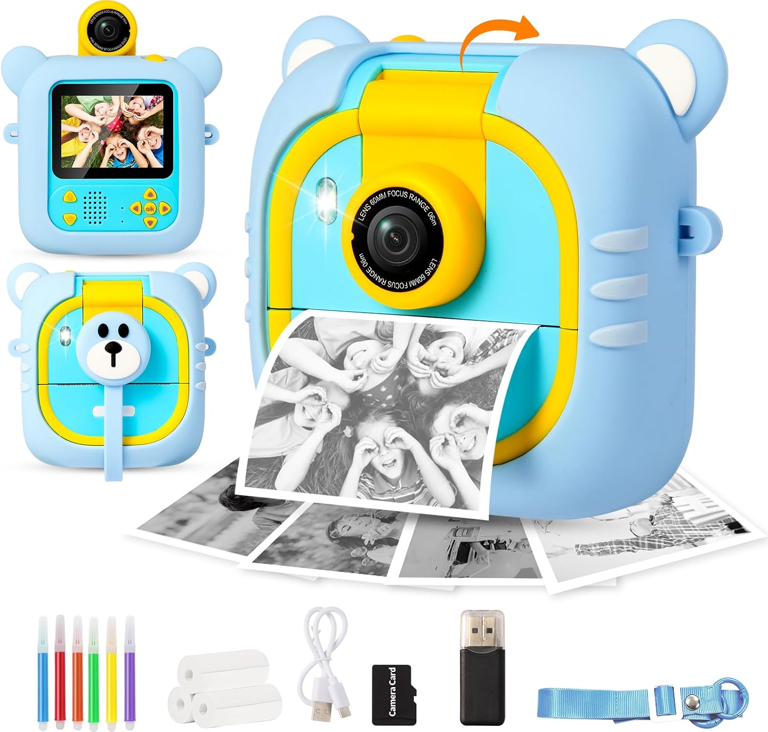 Thumbnail 6 de ARNSSIEN M2 instantcamera voor kinderen met 2,4-inch scherm en 180°-lens