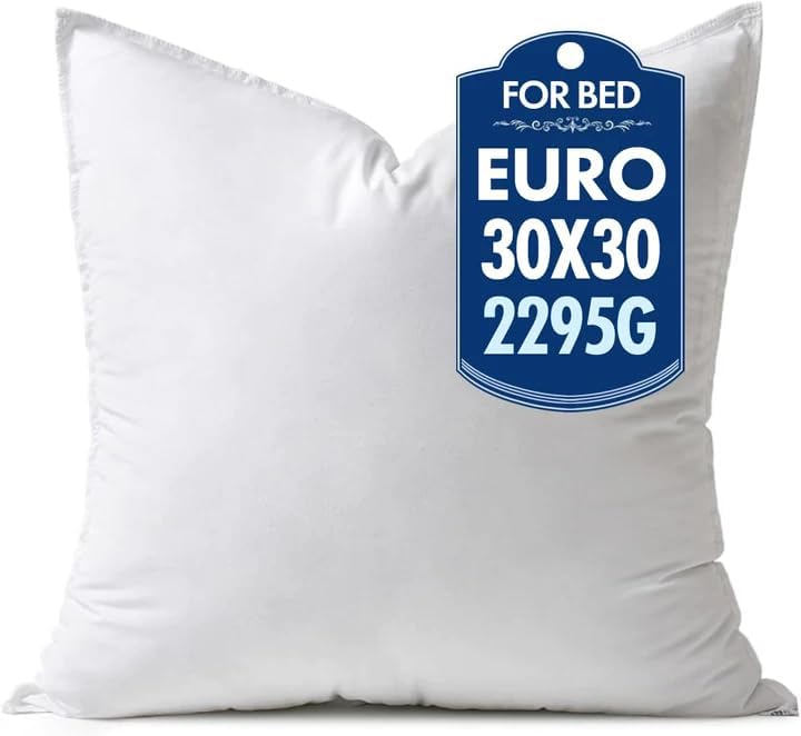 Detalle de MIULEE MIULEE 30 x 30-Inch Euro Pillow Insert, Cotton Cover, Down-Alternative Fill