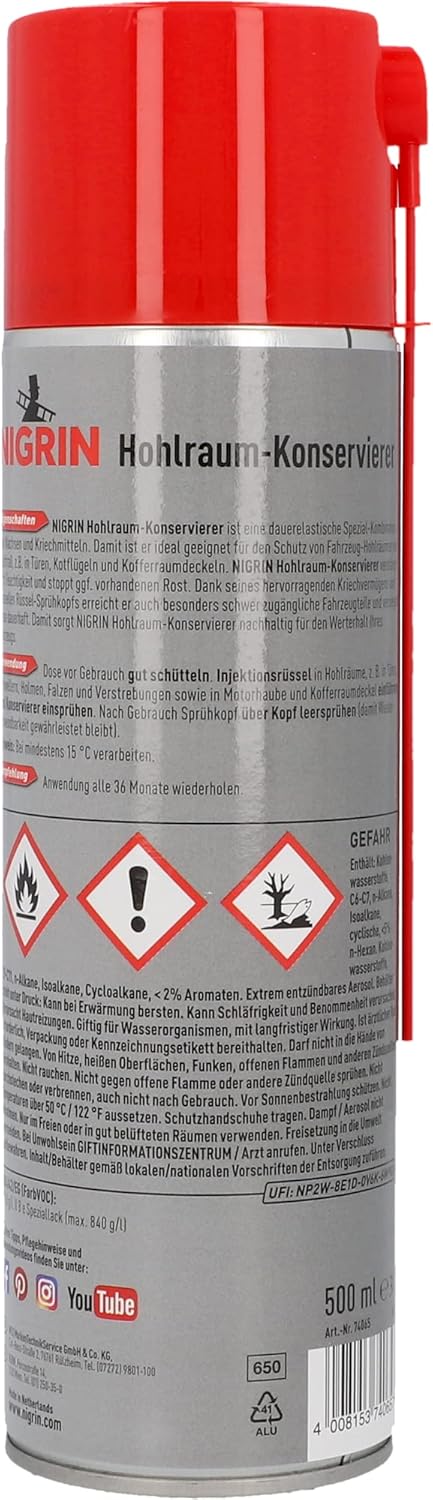Thumbnail 4 de NIGRIN Hohlraumkonservierer 500 ml – Rostschutz für Fahrzeughohlräume