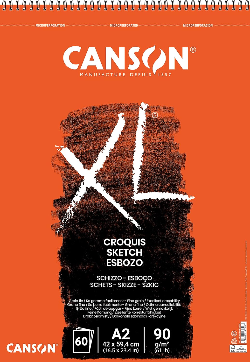 Thumbnail 5 de Canson XL Croquis – Album spiralé petit côté A4 ivoire (120 feuilles, 90 g/m²)