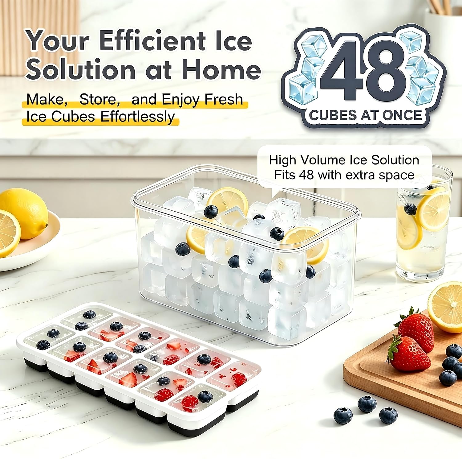Detalle 2 de Ice Cube Tray Set, 48 Cubes