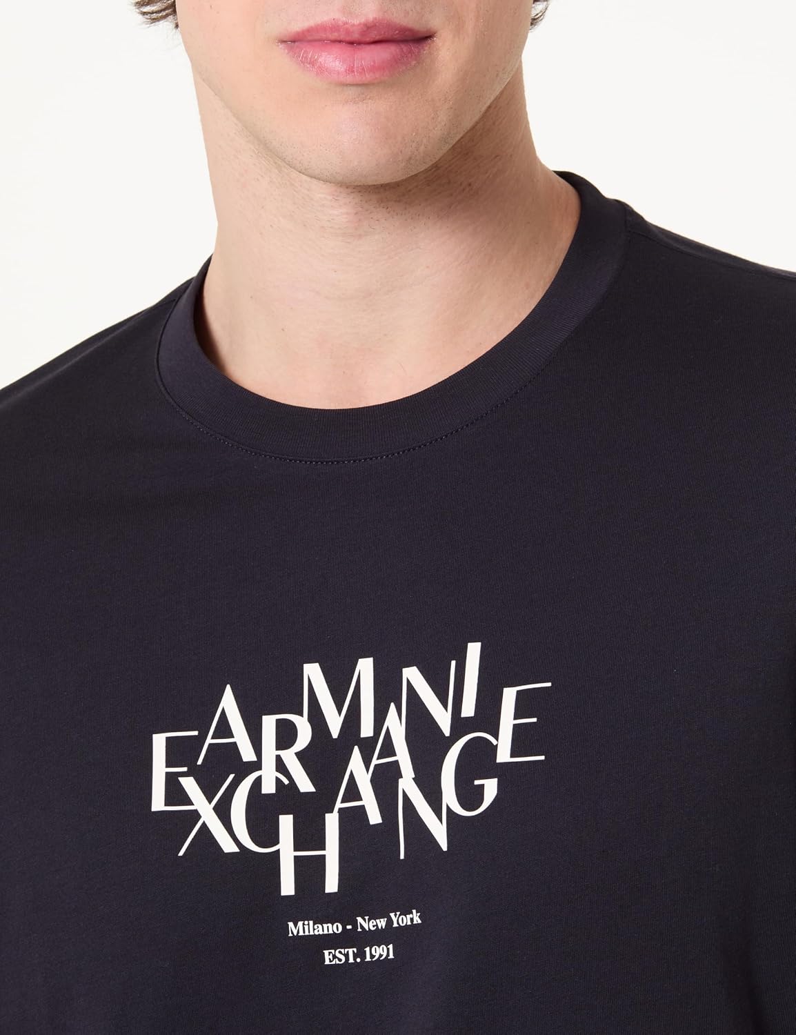 Detalle 2 de Armani Exchange T‑Shirt Homme – coton 100% et logo imprimé 3D sur le devant