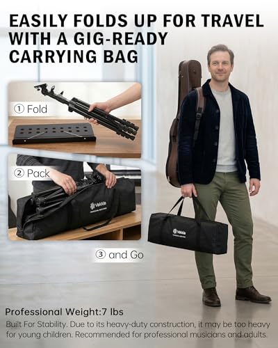 Thumbnail 3 de Vekkia Professional Sheet Music Stand with Carrying Bag (80-142 cm)