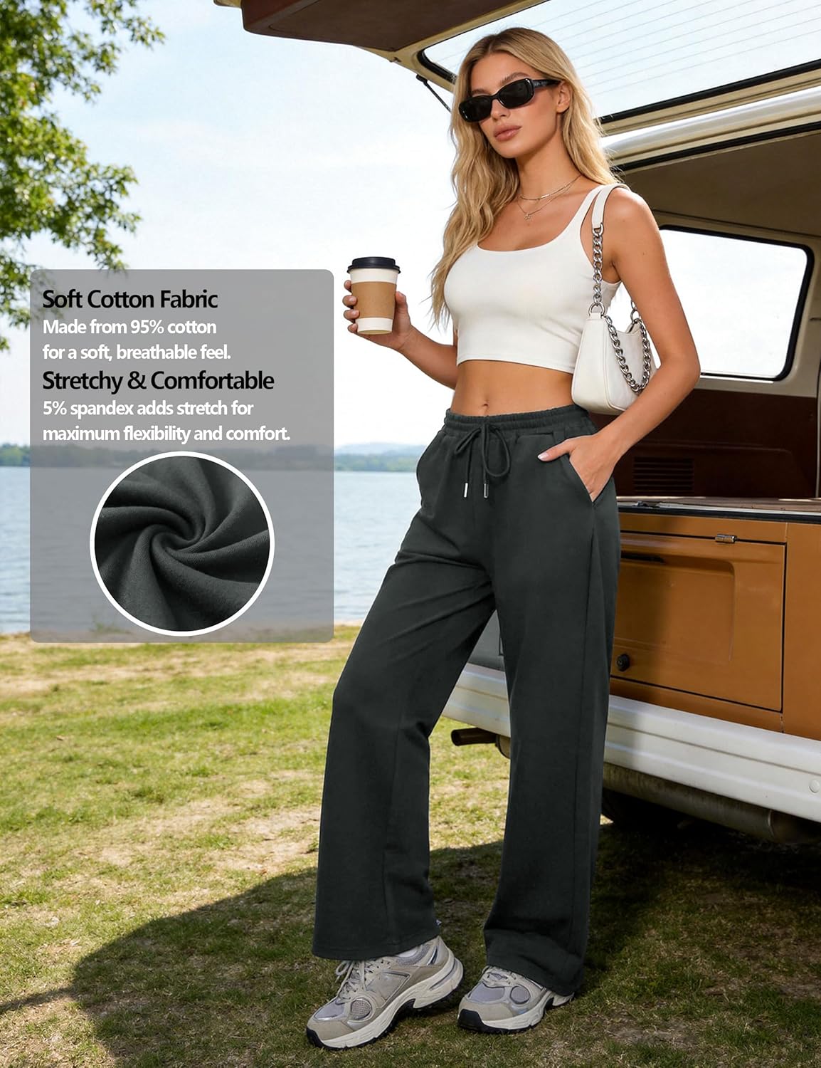 Thumbnail 6 de Litherday Jogging Femme en Coton — Coupe Large et Taille Élastique