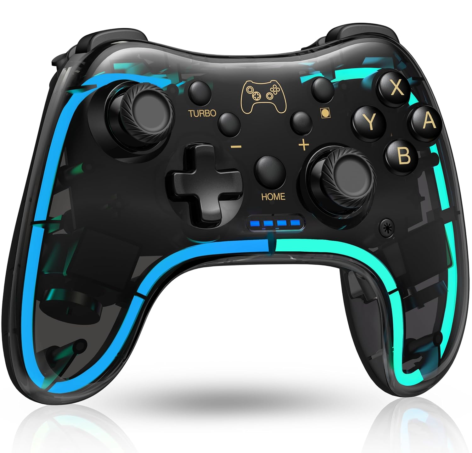 Detalle de ELISWEEN Wireless Switch Controller with RGB Lighting, Turbo and Adjustable Vibration