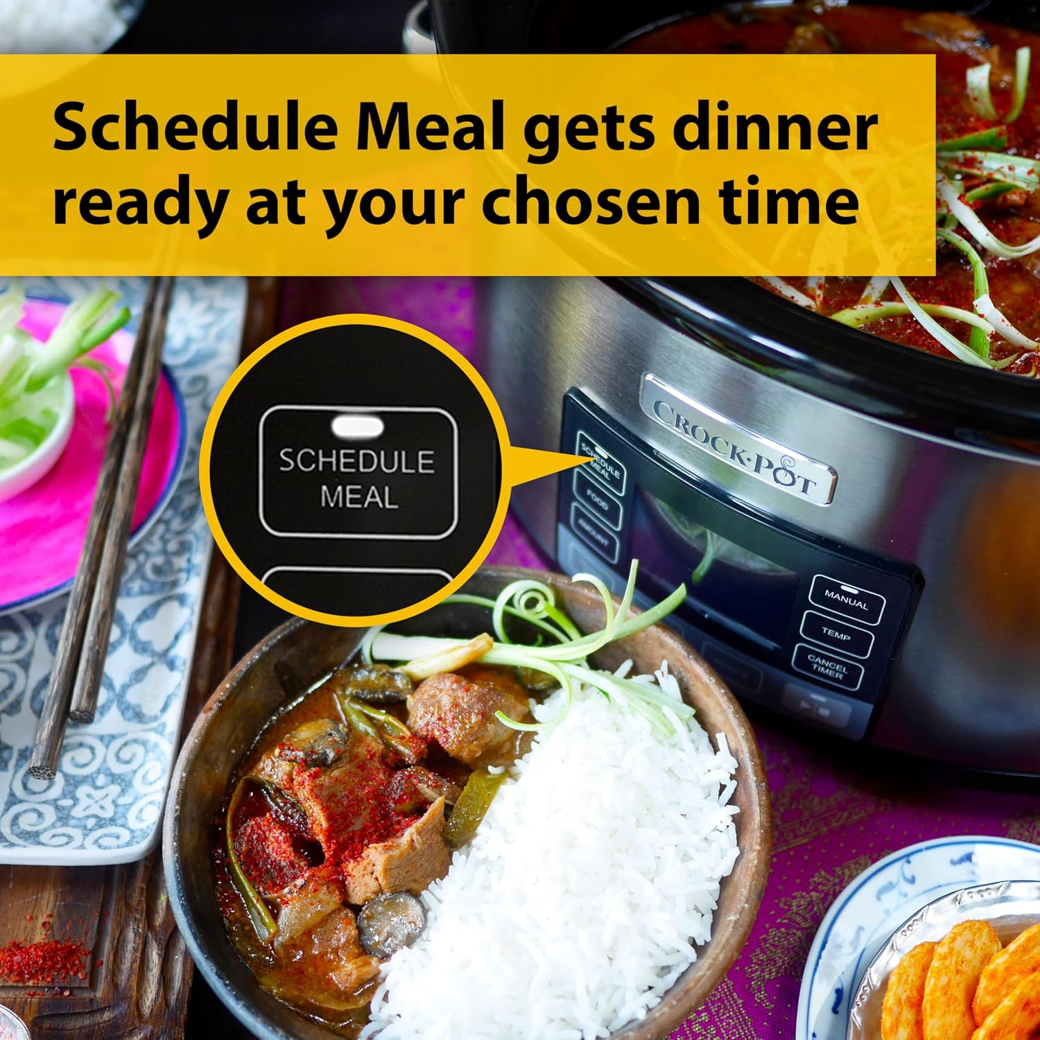 Thumbnail 2 de Crock-Pot TimeSelect Digital Slow Cooker (5.6 L) – Programmable, Keep Warm, and Energy Efficient