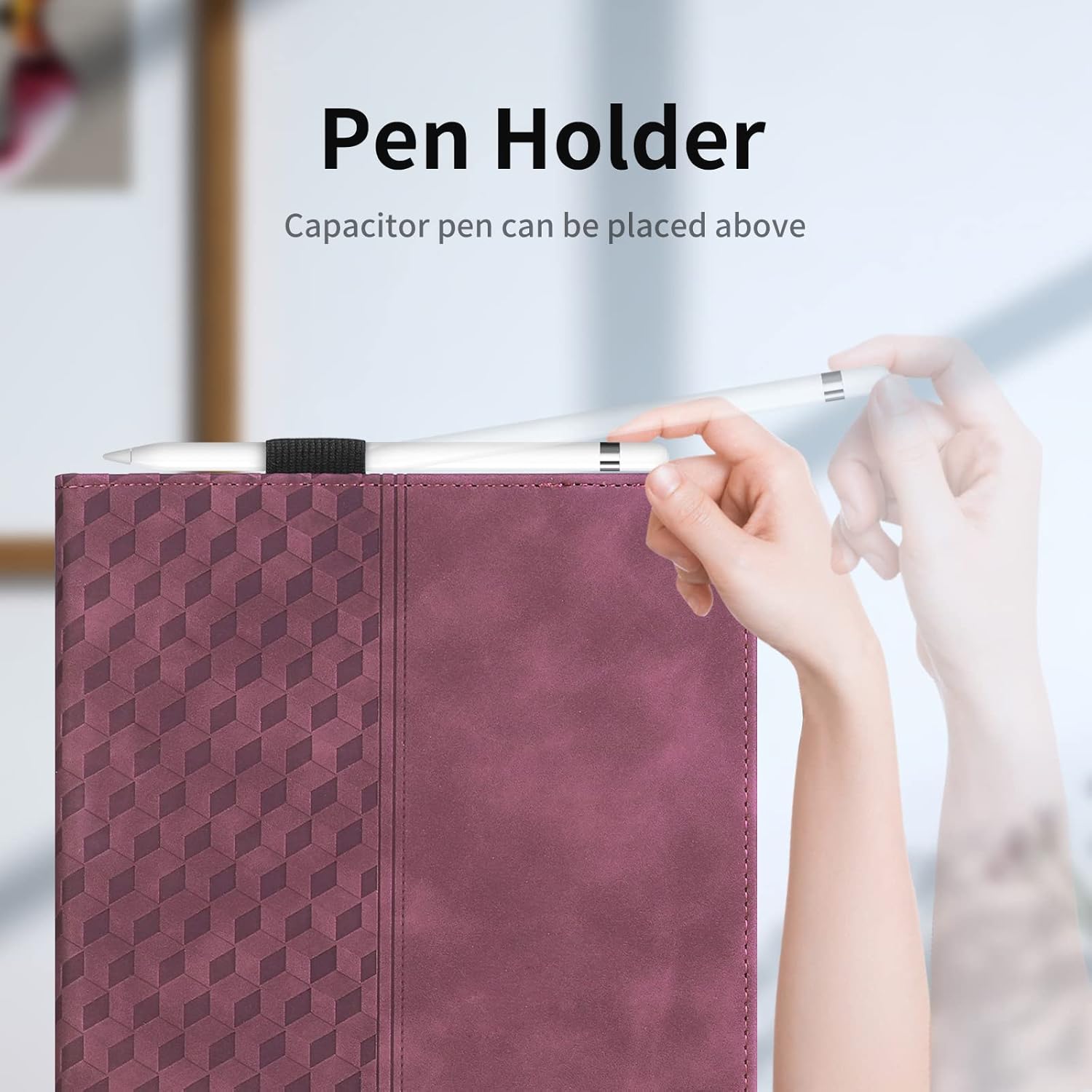 Thumbnail 4 de CXTCASE Hülle für Samsung Galaxy Tab S7 / S8 / S9 – Weinrot, PU-Leder Folio mit Standfunktion und Kartenfach