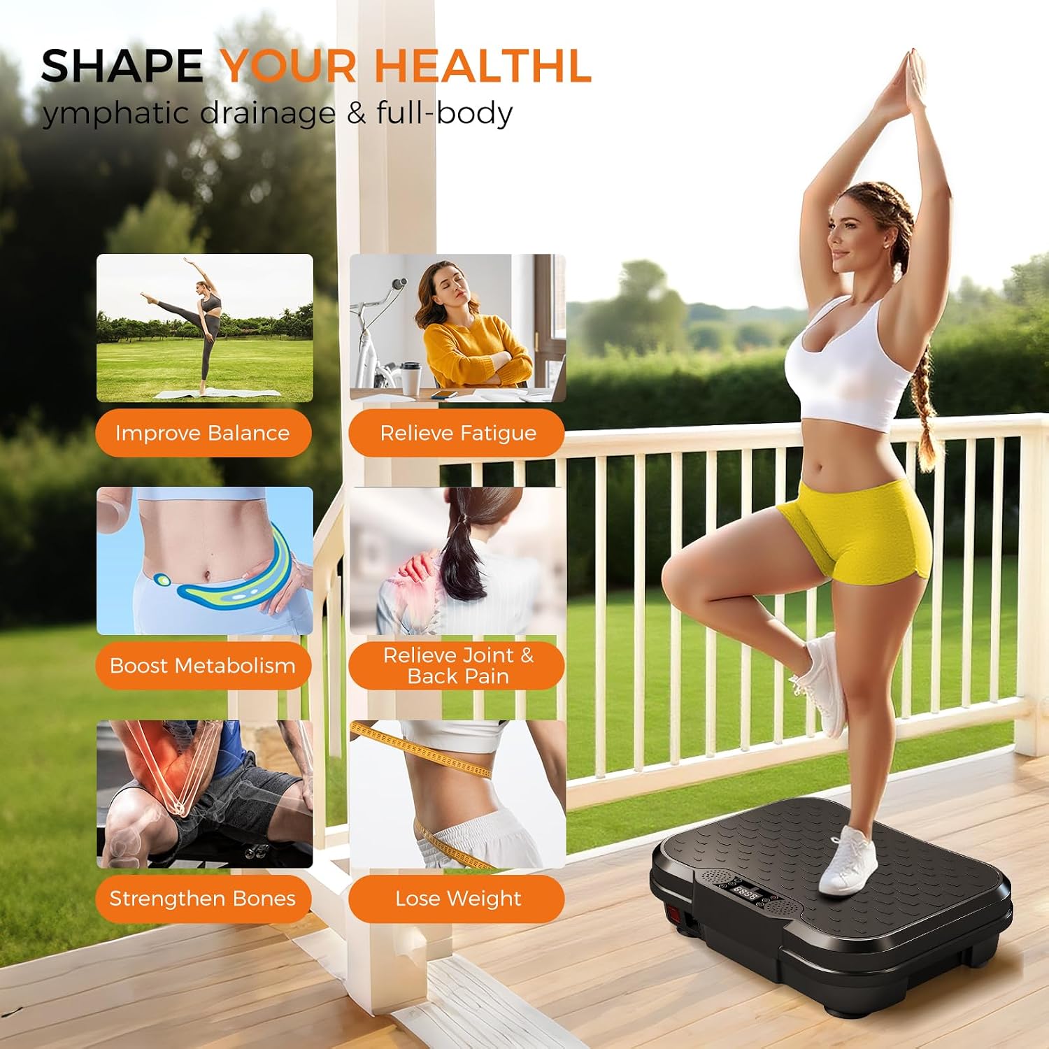 Detalle de NXSCI Vibration Plate Exercise Machine 450 lbs ๐