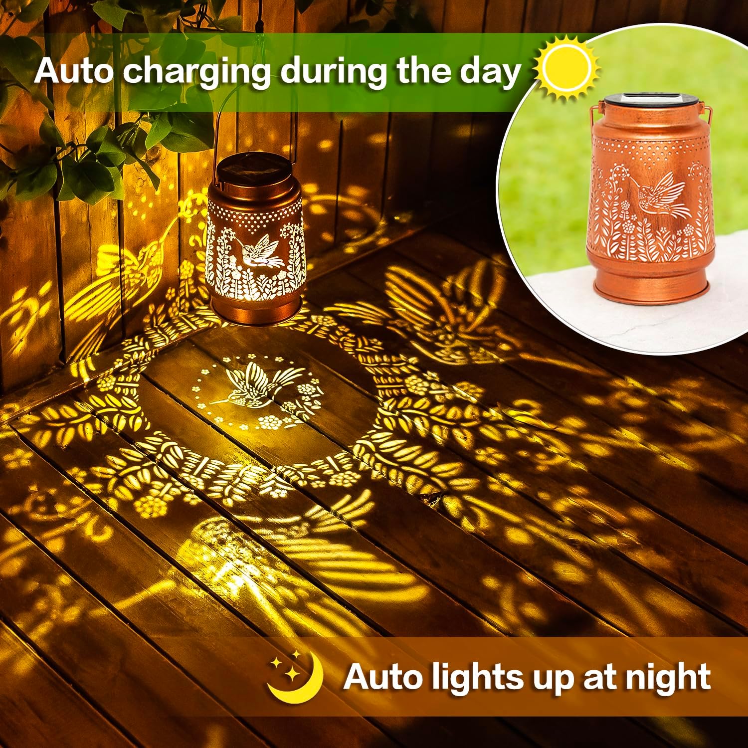 Thumbnail 3 de EZTZEN Hummingbird Solar Lantern — Outdoor Battery-Operated LED Fairy Light for Garden Decor