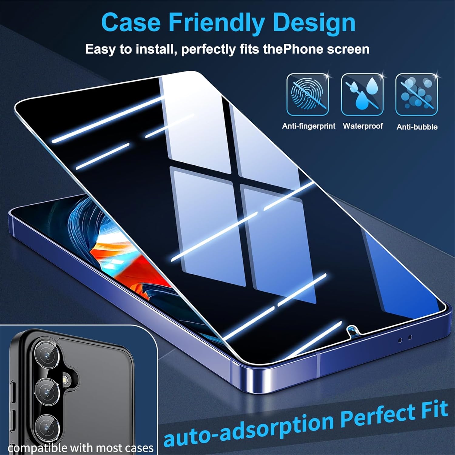 Thumbnail 5 de firtstnow 3-Pack Privacy Screen Protector + 2-Pack Camera Lens Protectors for Samsung Galaxy S26 (True 25° Anti-Spy, 9H+)