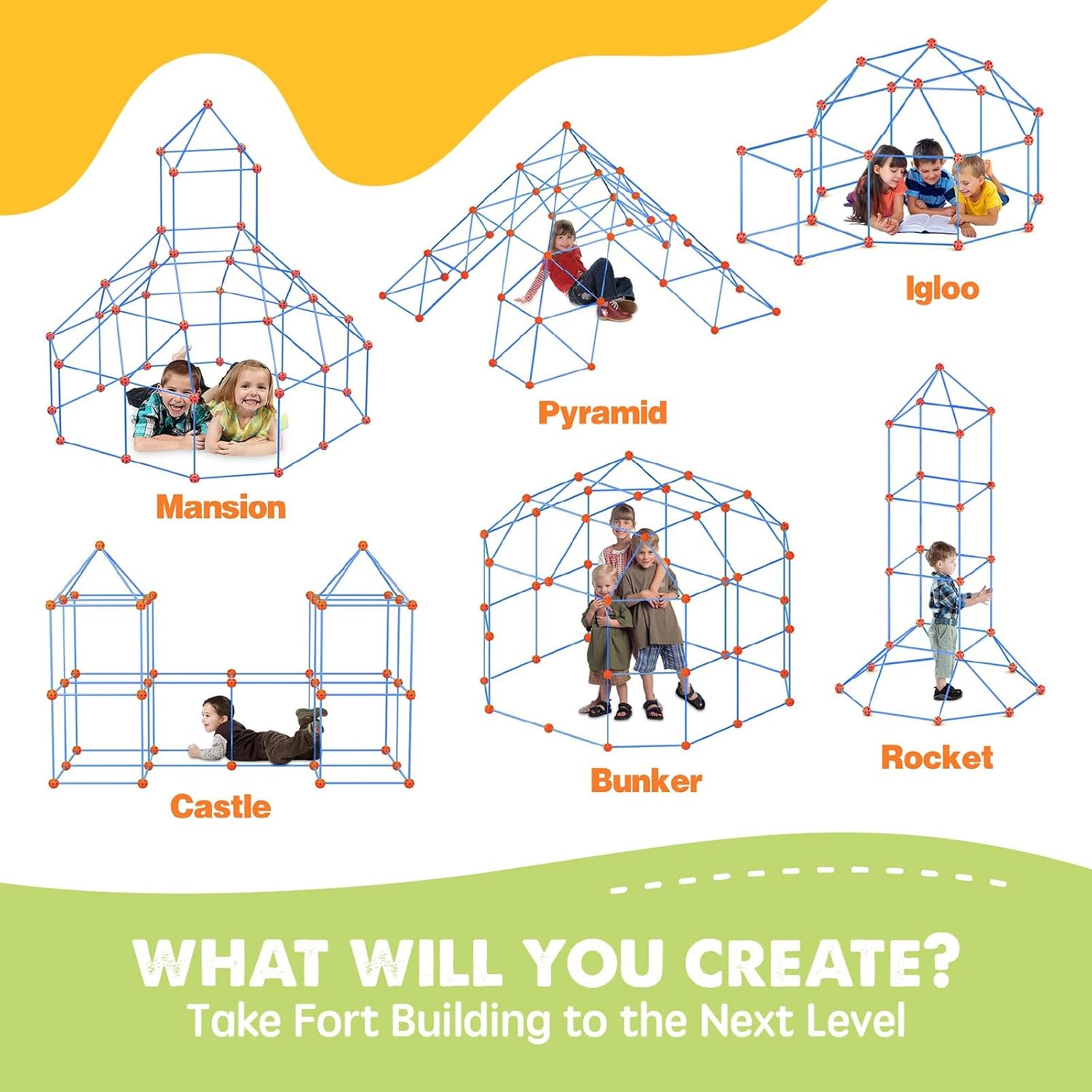 Thumbnail 5 de Tiny Land Fort Building Kit for Kids (130 Piece) – STEM Building Toy
