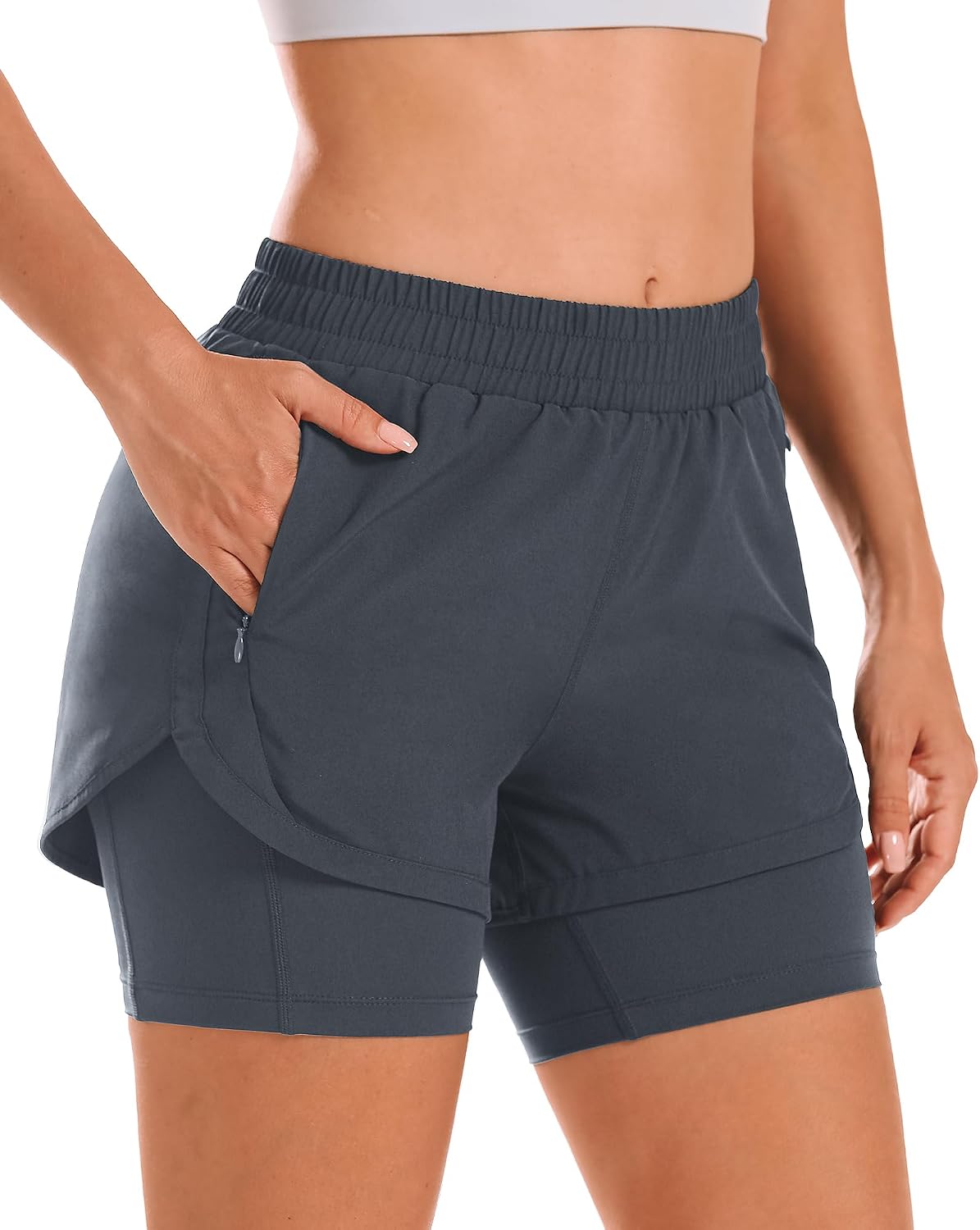 Detalle de Stelle Women's Running Shorts with Zip Pockets