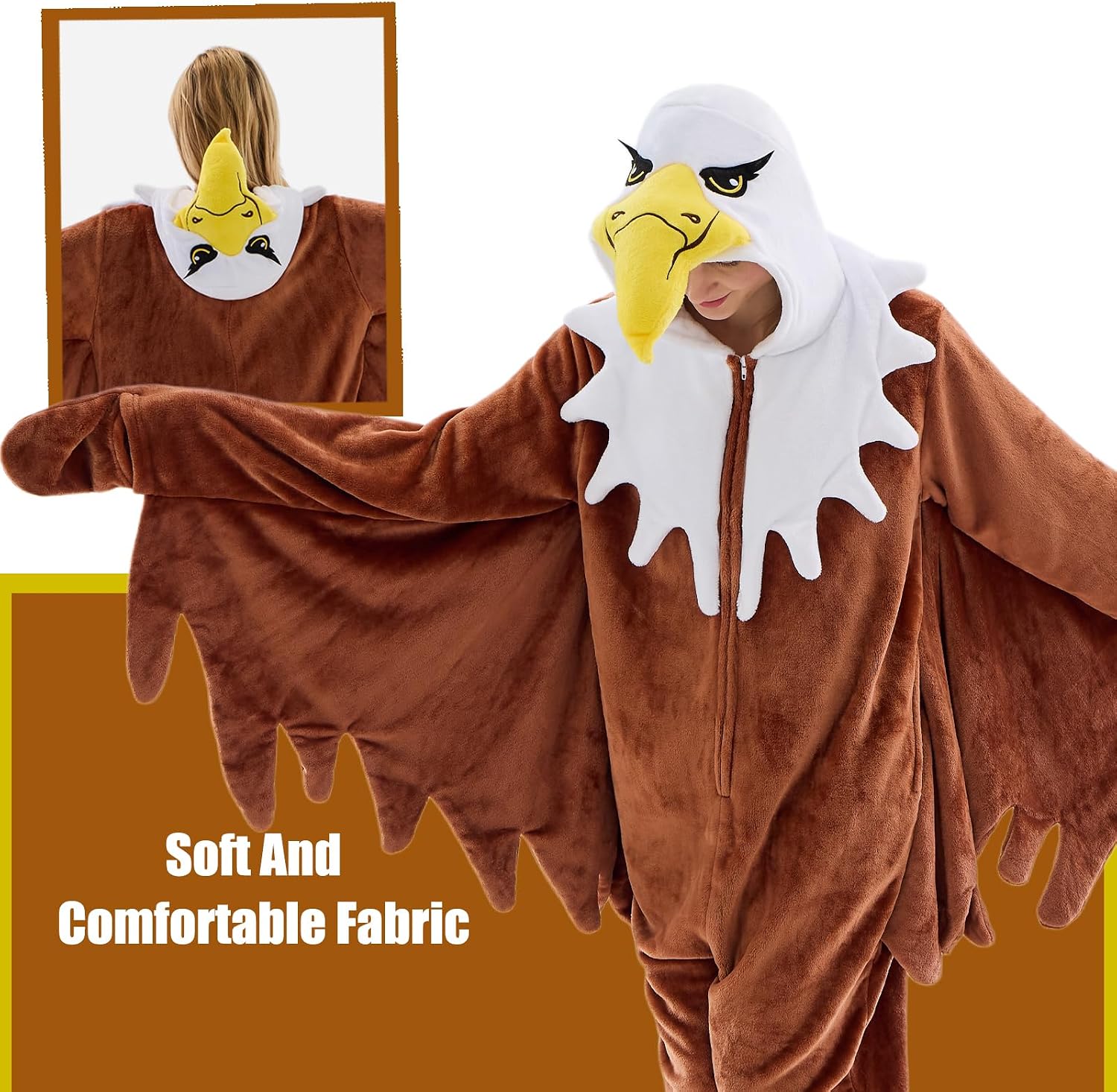 Thumbnail 1 de JUOLOET Animal Onesie Pajamas, Unisex Adult One-Piece with Hood and Pockets