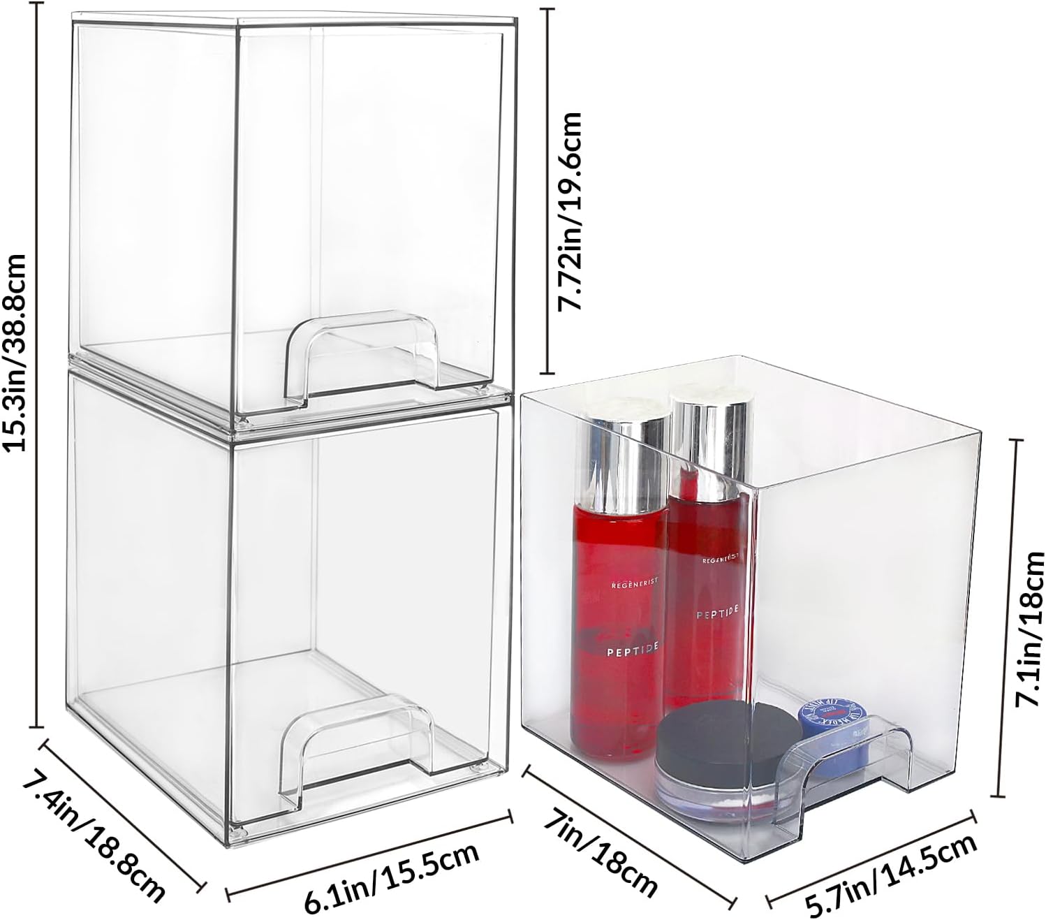 Detalle 2 de Stapelbarer Make-up-Organizer 18,8 cm